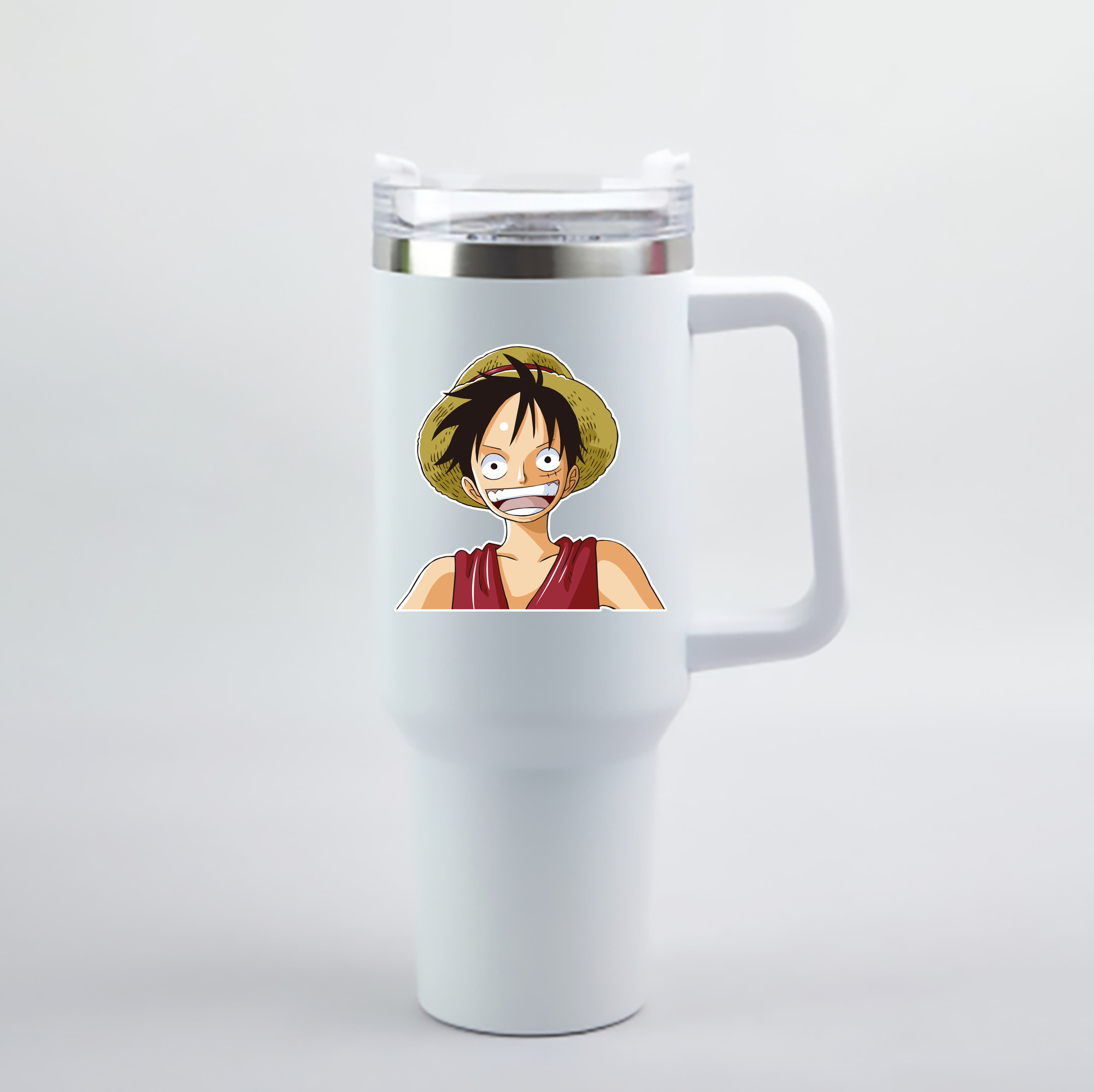 ワンピース モンキー・D・ルフィ ONE PIECE Monkey D. Luffy 1200mL車用タンブラー - クリスタルステッカー（プラスチックストロー付き）