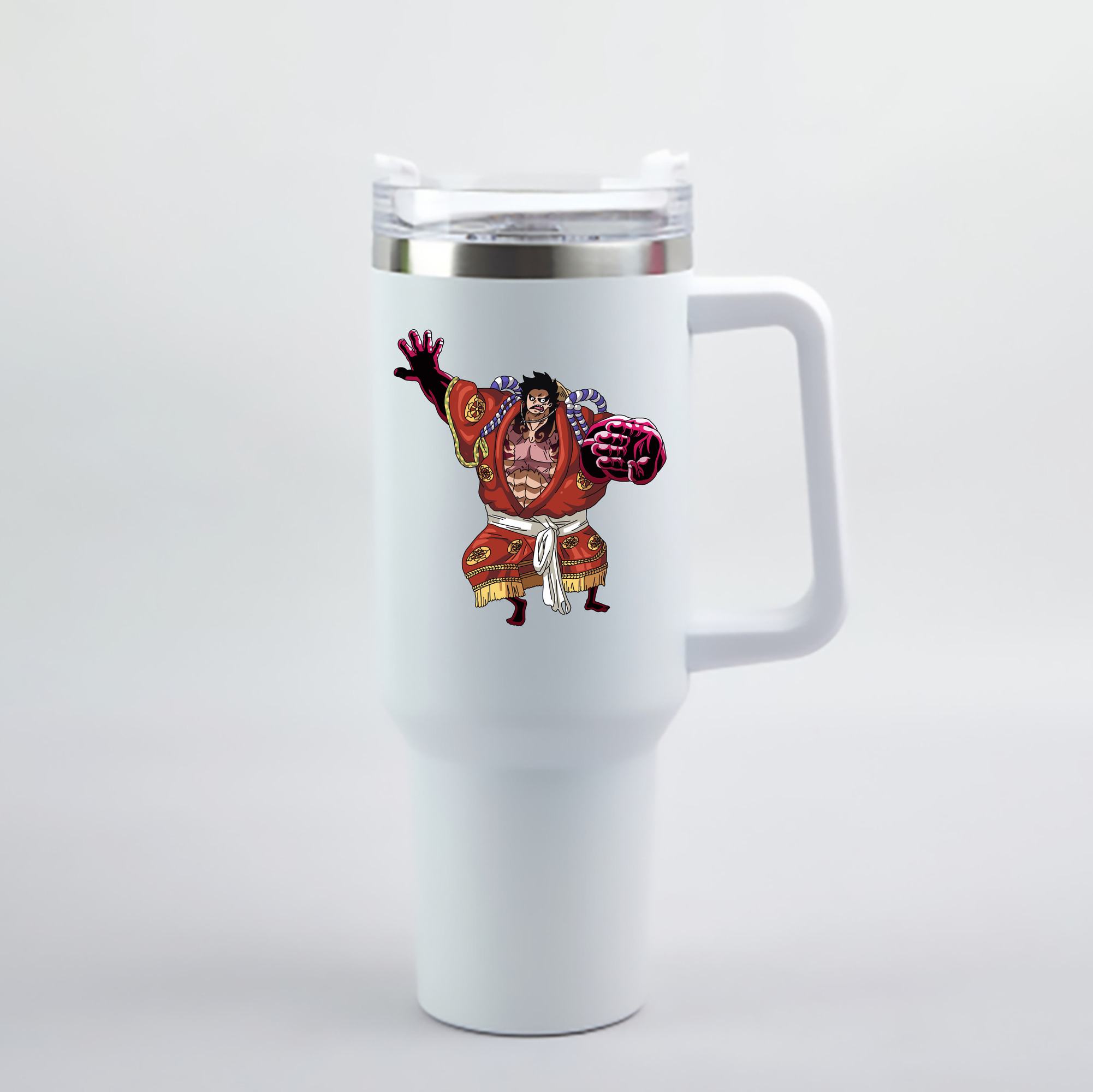 ワンピース モンキー・D・ルフィ ONE PIECE Monkey D. Luffy 1200mL車用タンブラー - クリスタルステッカー（プラスチックストロー付き）