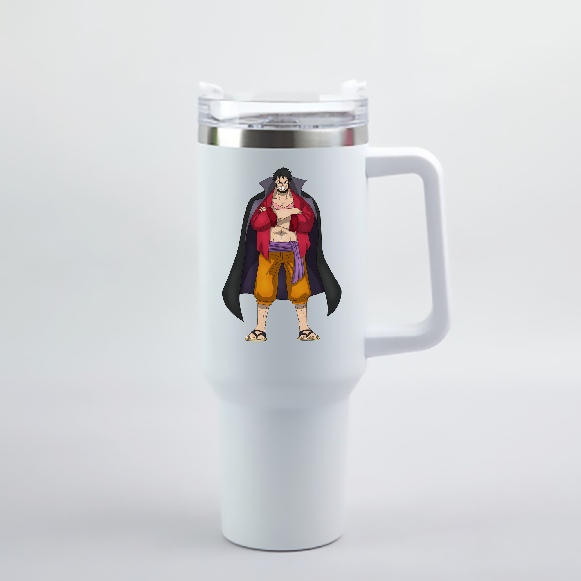 ワンピース モンキー・D・ルフィ ONE PIECE Monkey D. Luffy 1200mL車用タンブラー - クリスタルステッカー（プラスチックストロー付き）