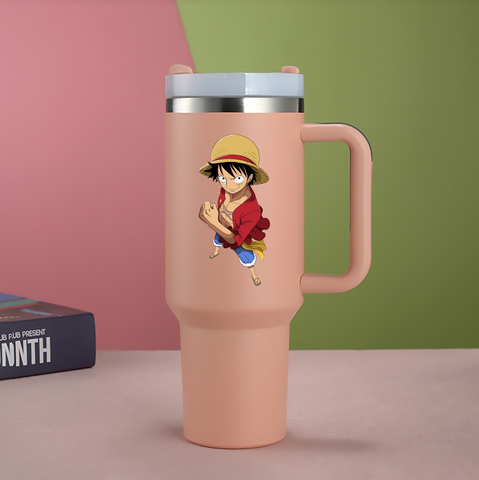 ワンピース モンキー・D・ルフィ ONE PIECE Monkey D. Luffy 1200mL車用タンブラー（カラープリント）