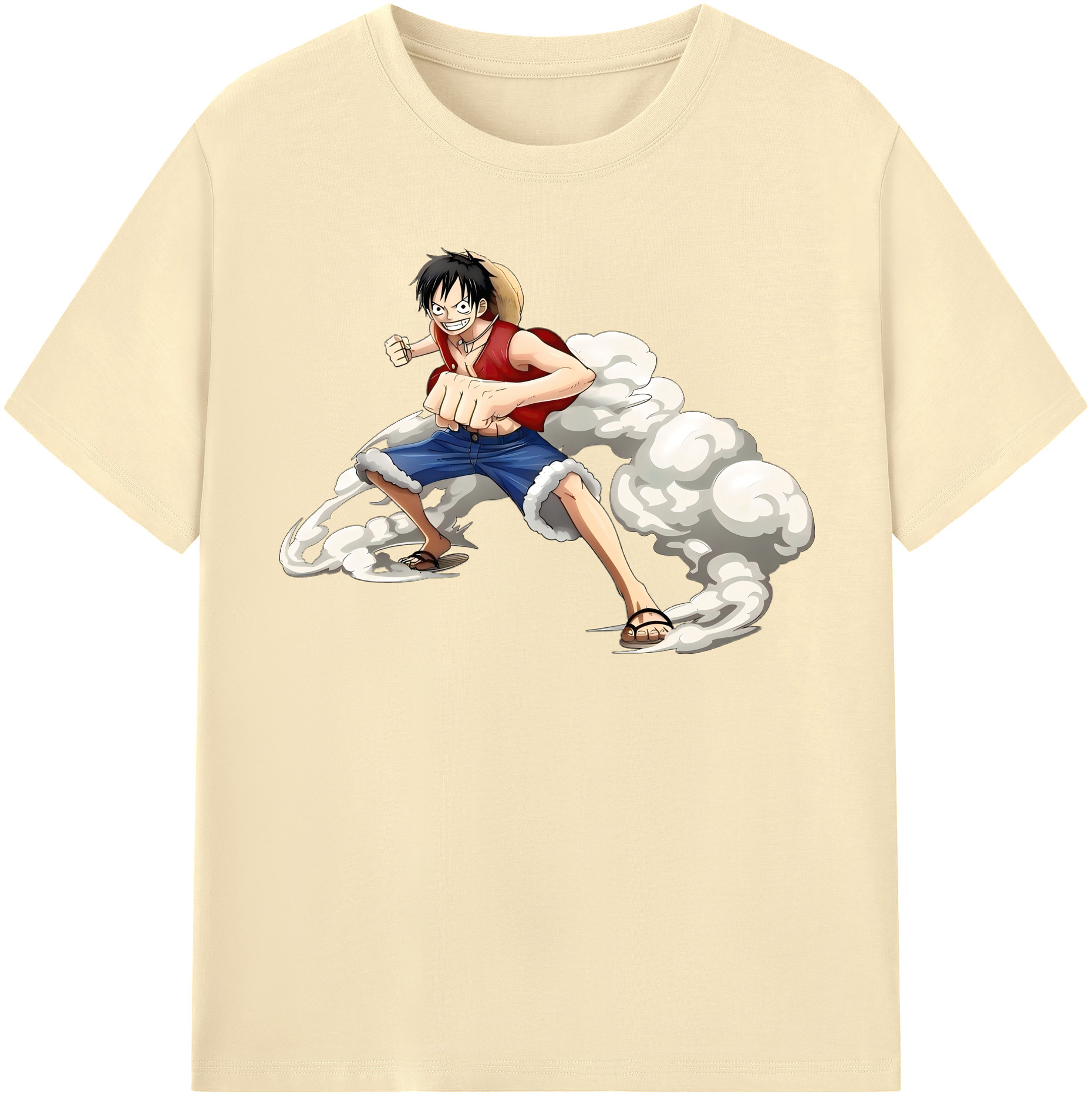 ワンピース モンキー・D・ルフィ ONE PIECE Monkey D. Luffy 綿100％半袖Tシャツ（フロントプリント）
