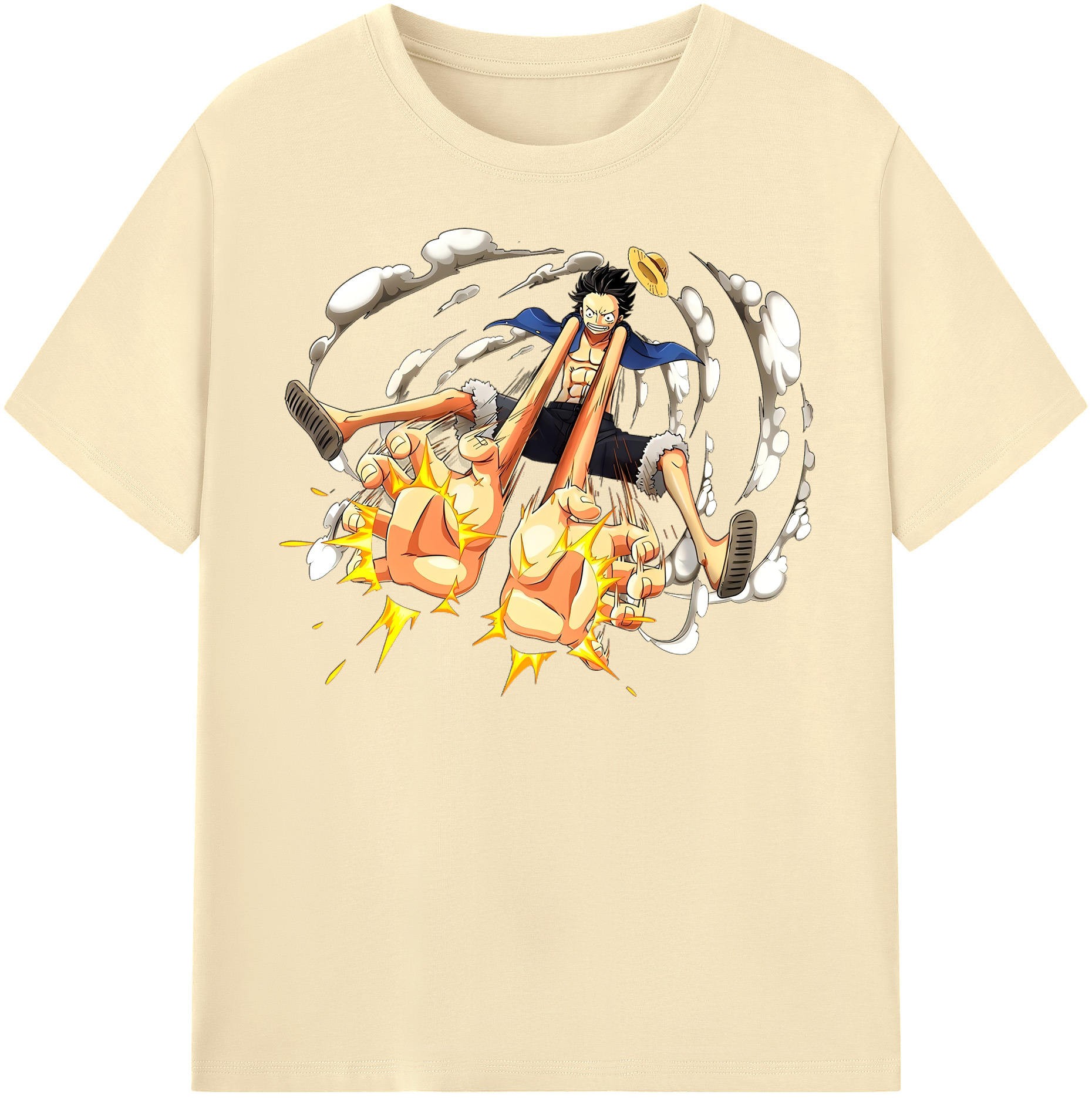 ワンピース モンキー・D・ルフィ ONE PIECE Monkey D. Luffy 綿100％半袖Tシャツ（フロントプリント）