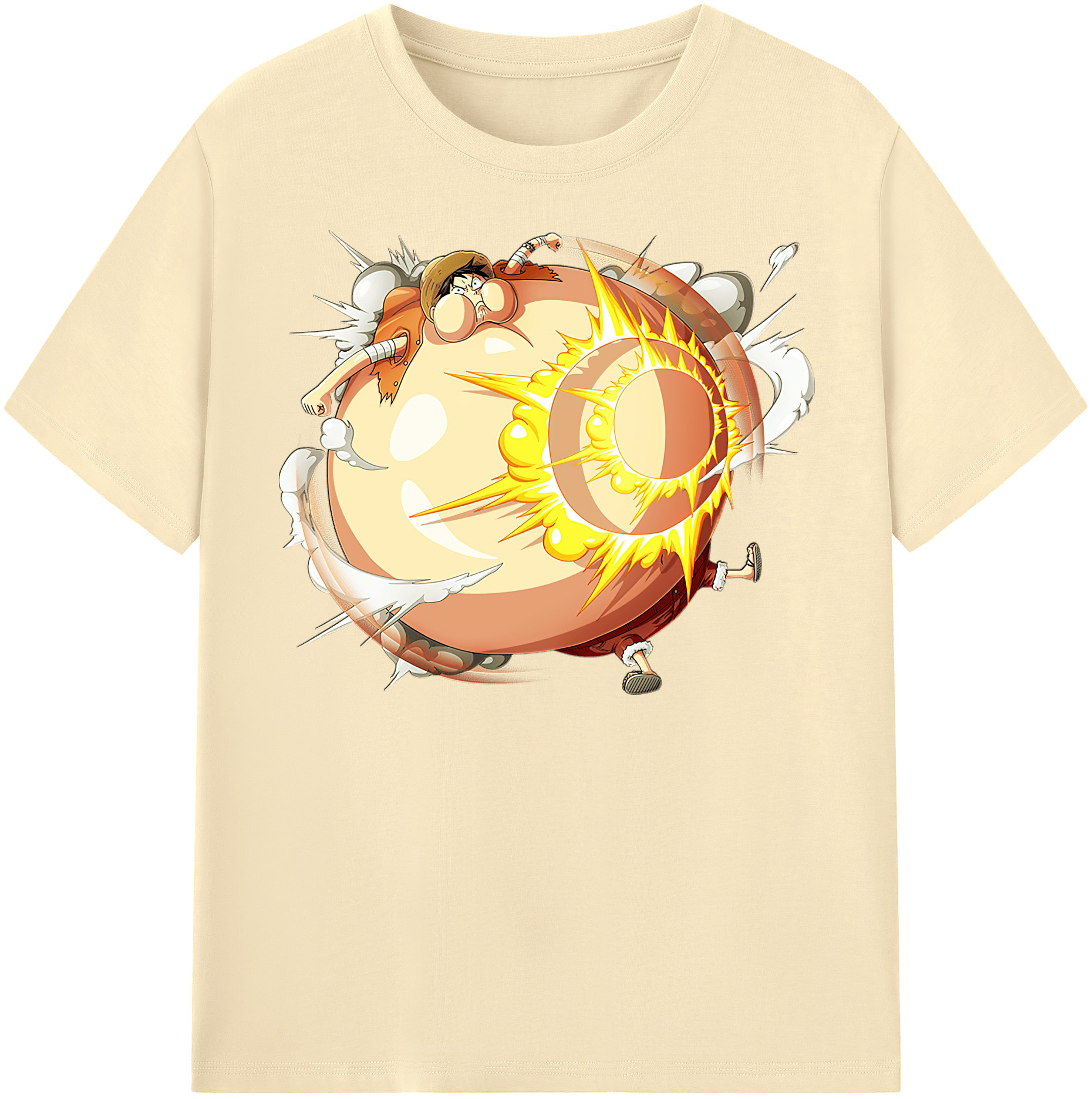 ワンピース モンキー・D・ルフィ ONE PIECE Monkey D. Luffy 綿100％半袖Tシャツ（フロントプリント）