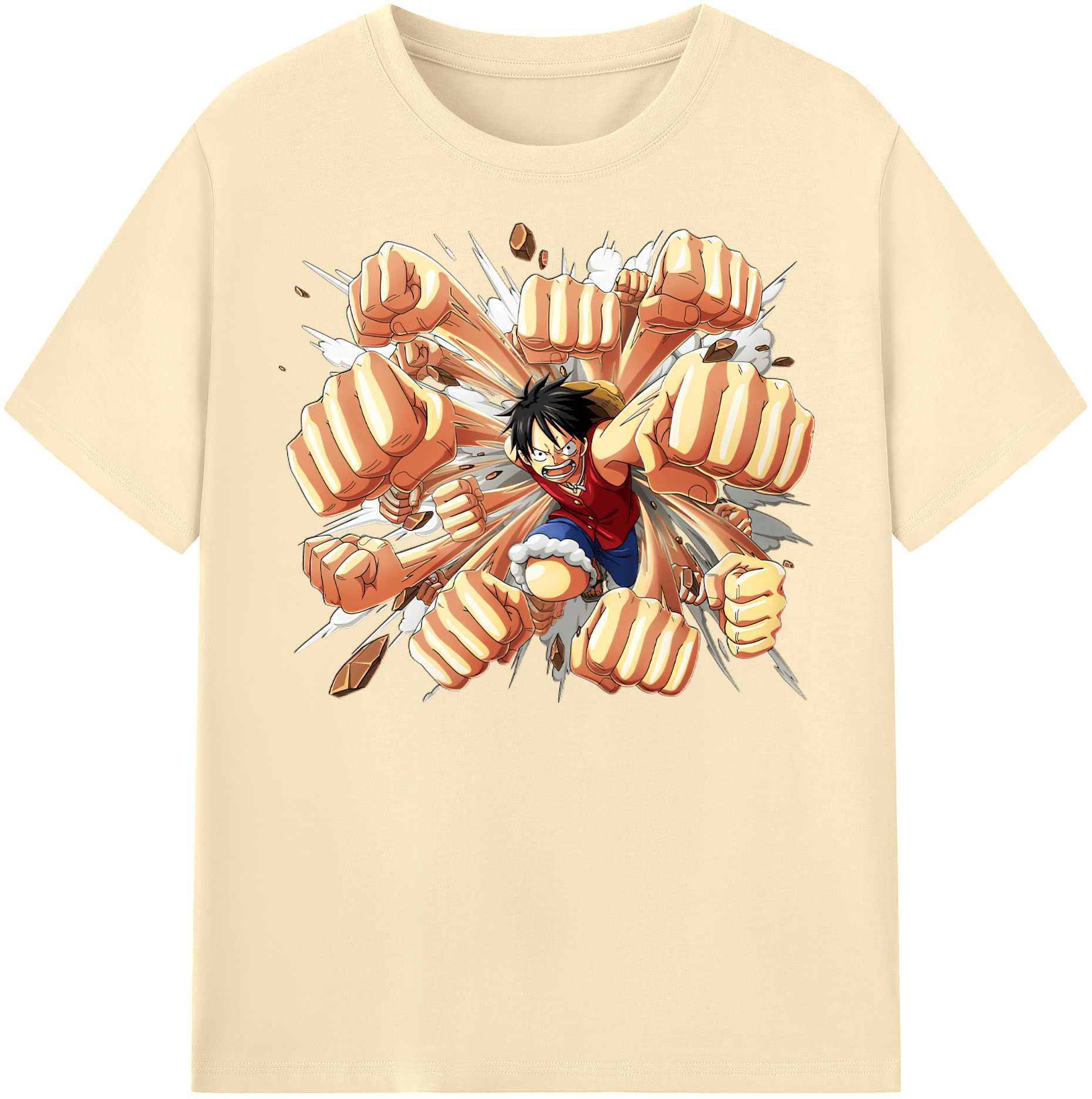 ワンピース モンキー・D・ルフィ ONE PIECE Monkey D. Luffy 綿100％半袖Tシャツ（フロントプリント）