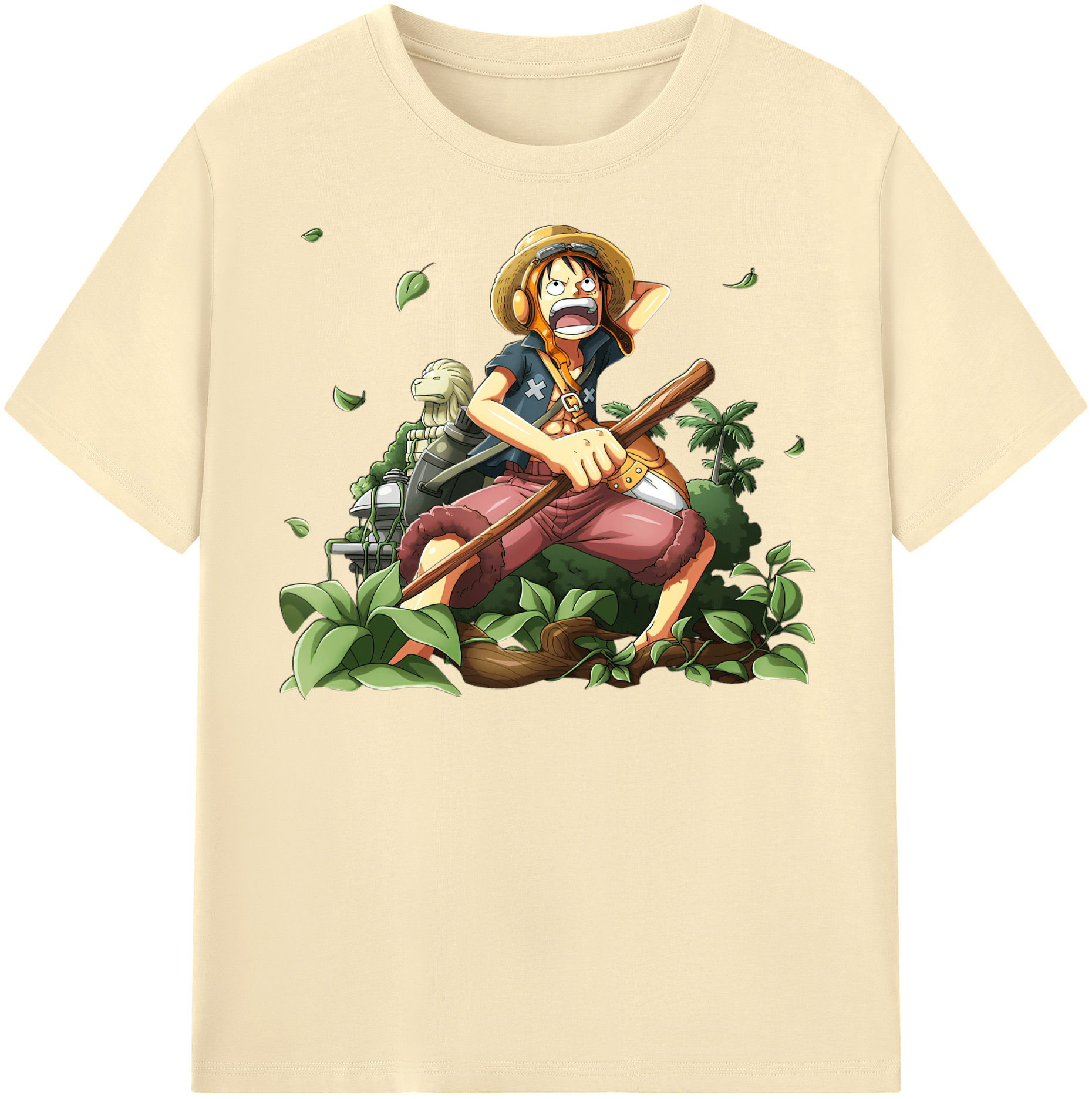 ワンピース モンキー・D・ルフィ ONE PIECE Monkey D. Luffy 綿100％半袖Tシャツ（フロントプリント）