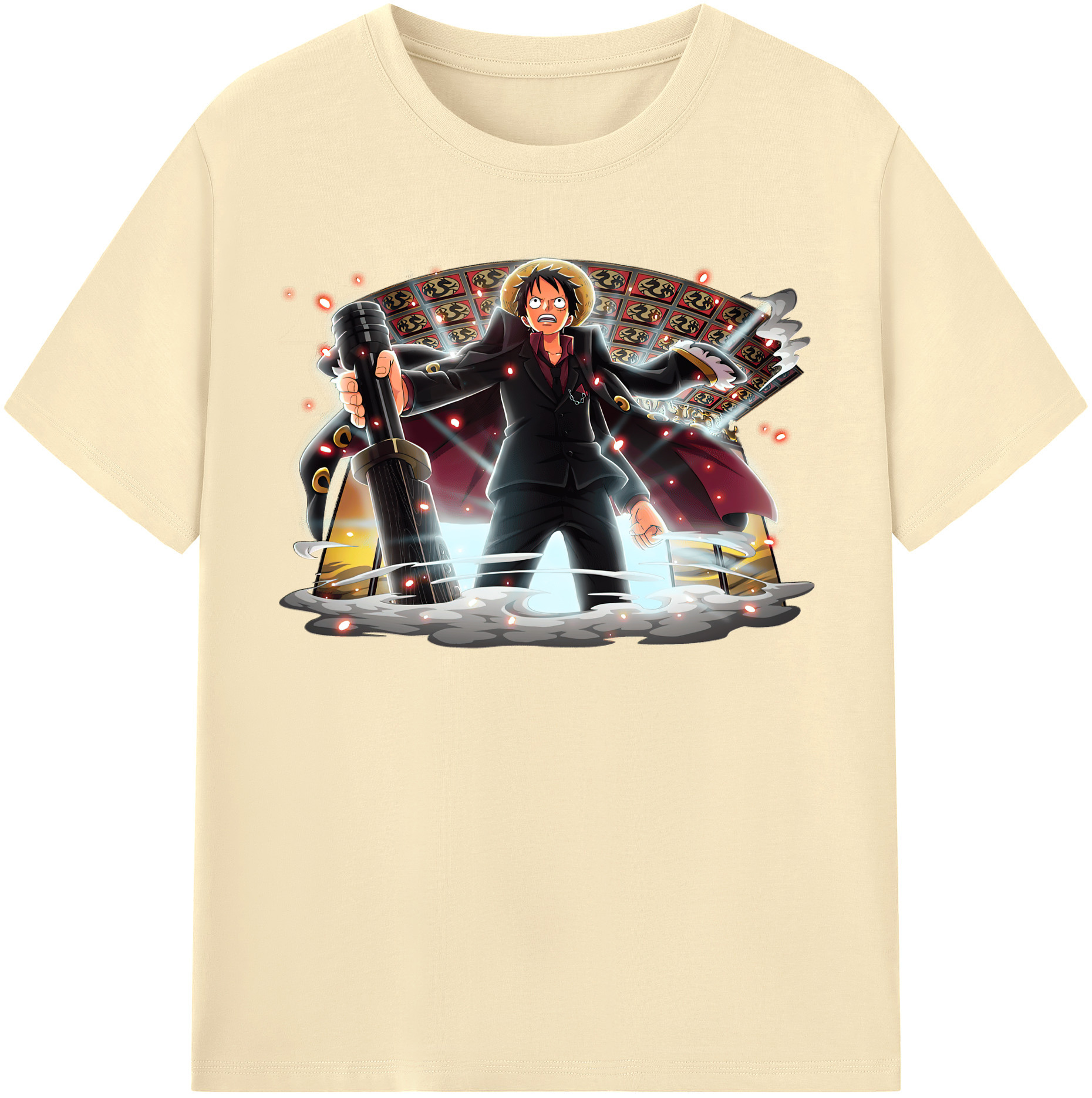 ワンピース モンキー・D・ルフィ ONE PIECE Monkey D. Luffy 綿100％半袖Tシャツ（フロントプリント）
