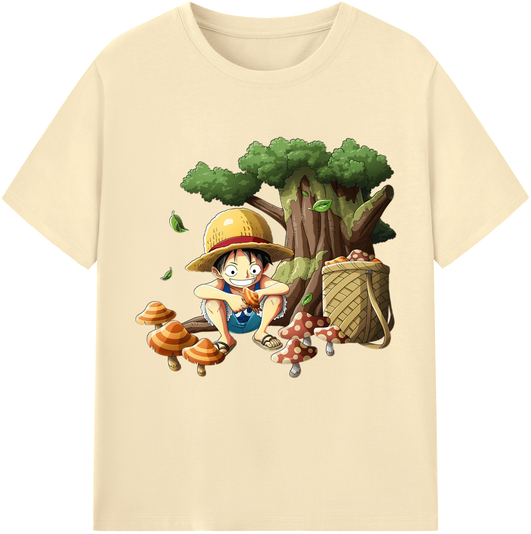 ワンピース モンキー・D・ルフィ ONE PIECE Monkey D. Luffy 綿100％半袖Tシャツ（フロントプリント）