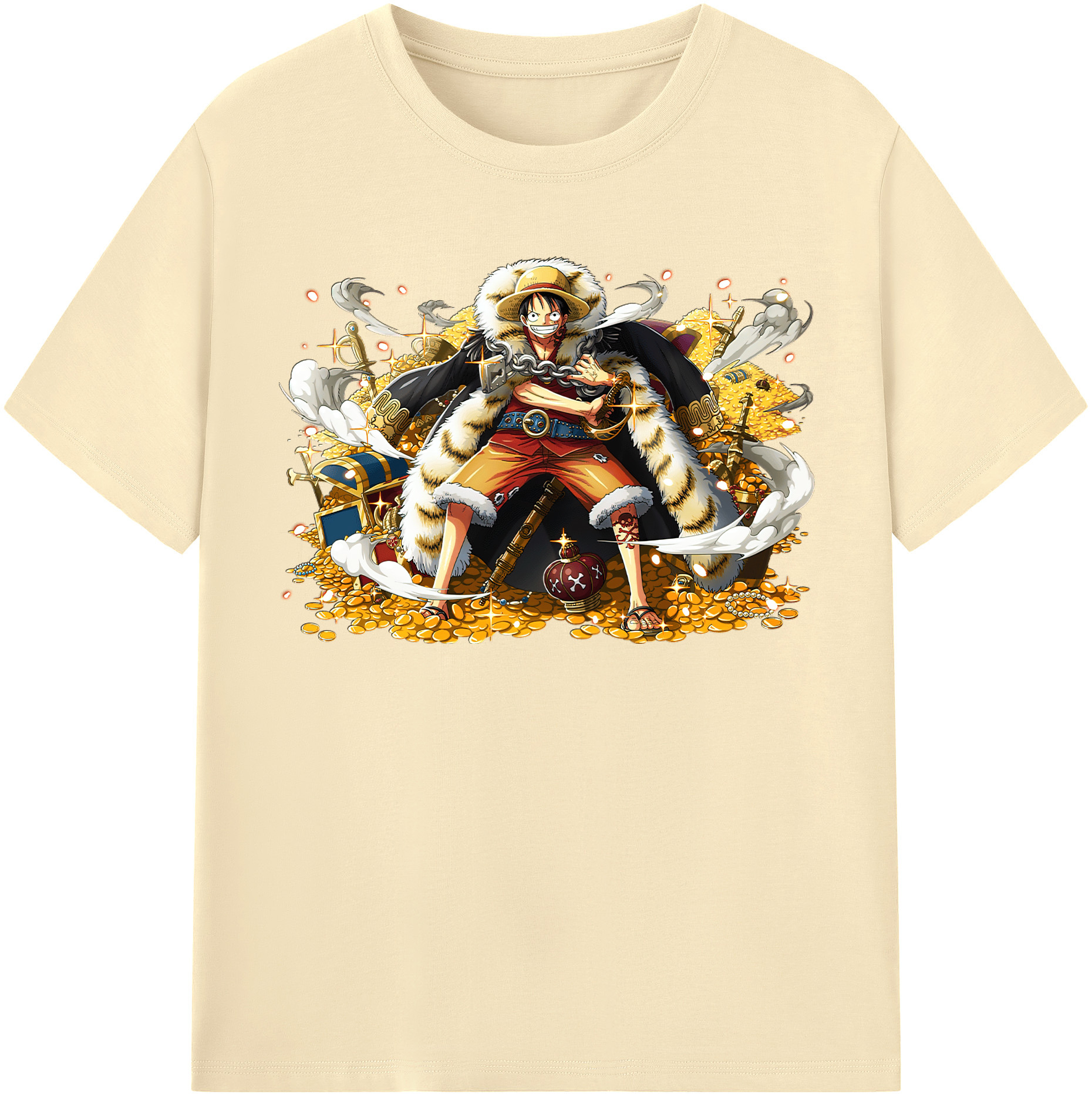 ワンピース モンキー・D・ルフィ ONE PIECE Monkey D. Luffy 綿100％半袖Tシャツ（フロントプリント）