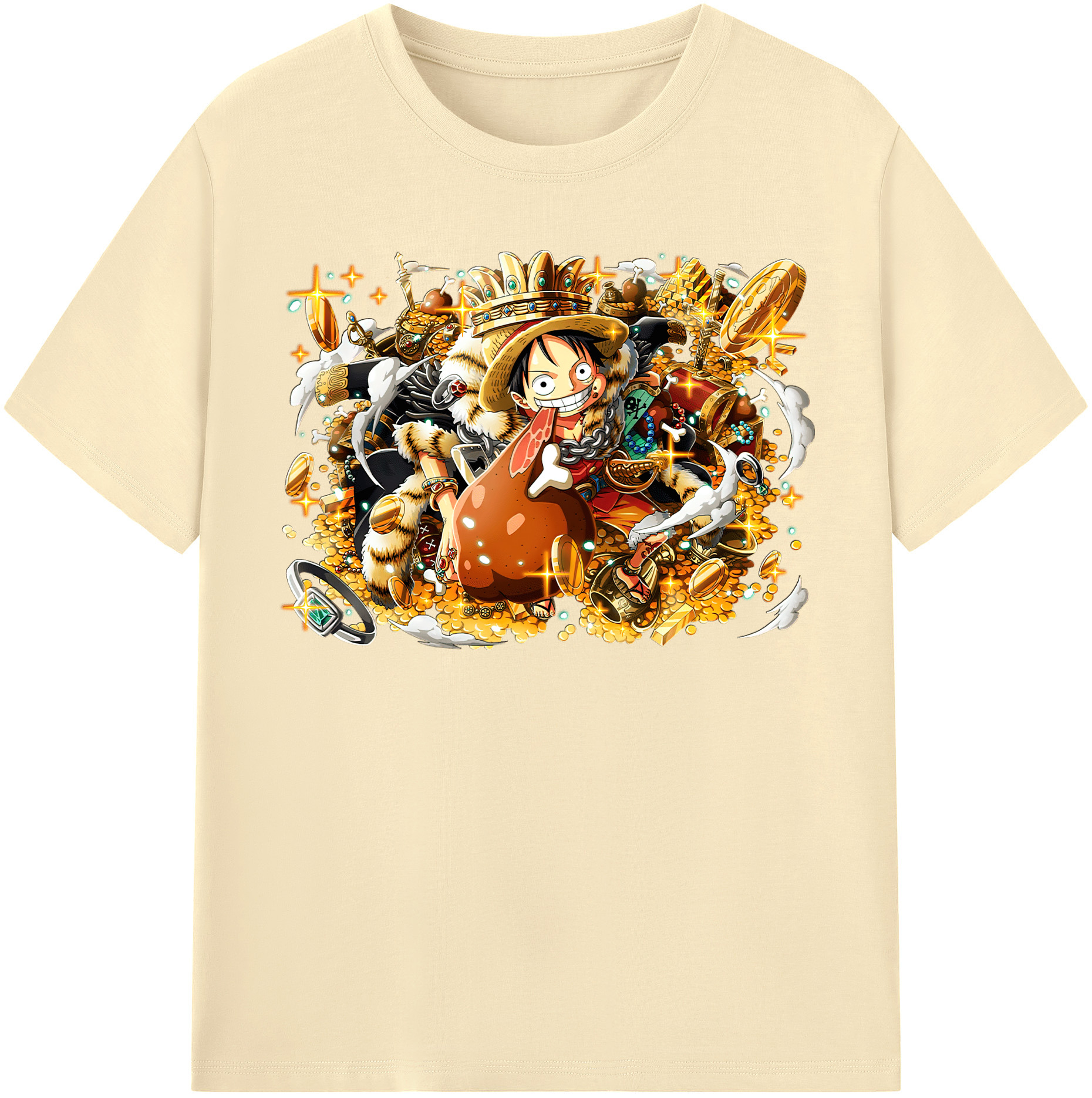 ワンピース モンキー・D・ルフィ ONE PIECE Monkey D. Luffy 綿100％半袖Tシャツ（フロントプリント）