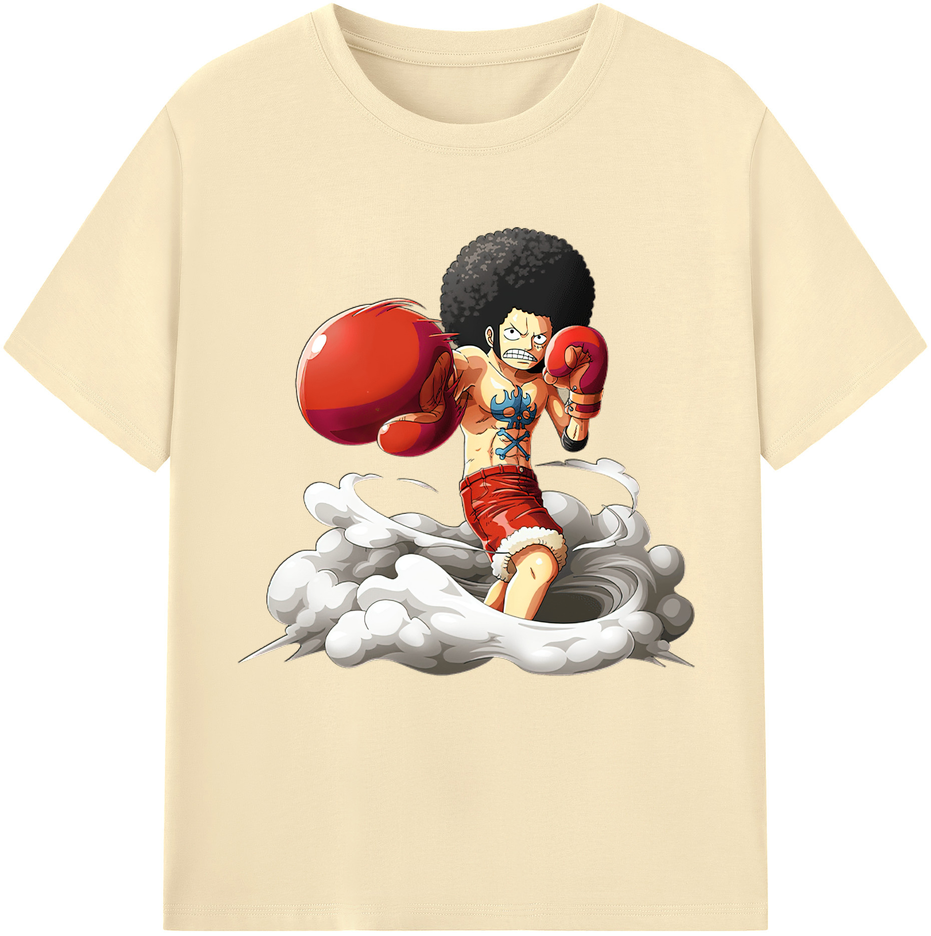 ワンピース モンキー・D・ルフィ ONE PIECE Monkey D. Luffy 綿100％半袖Tシャツ（フロントプリント）
