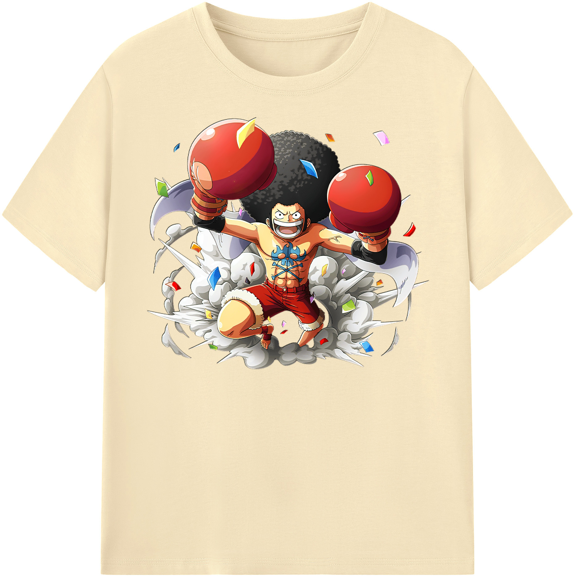 ワンピース モンキー・D・ルフィ ONE PIECE Monkey D. Luffy 綿100％半袖Tシャツ（フロントプリント）
