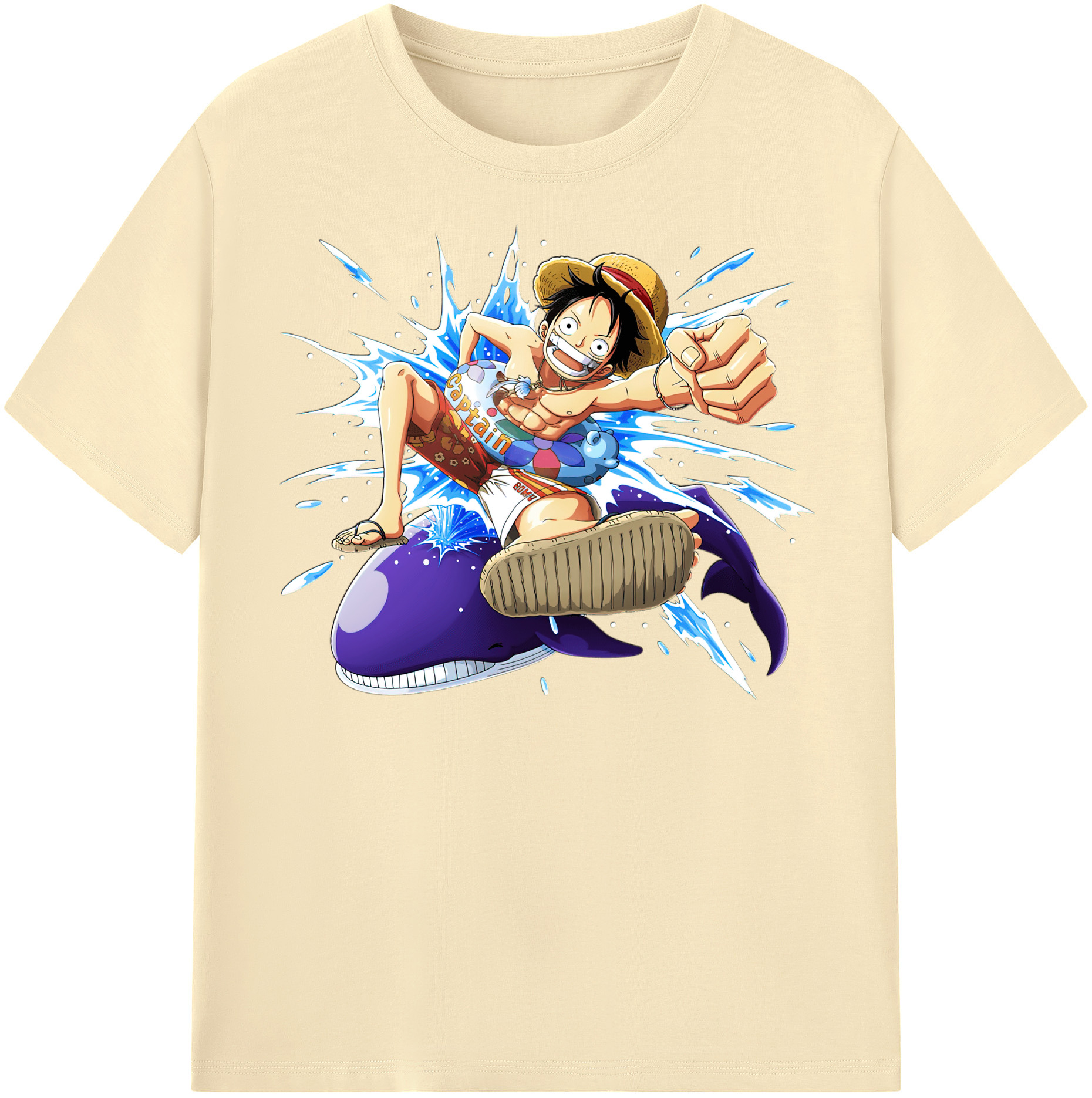 ワンピース モンキー・D・ルフィ ONE PIECE Monkey D. Luffy 綿100％半袖Tシャツ（フロントプリント）
