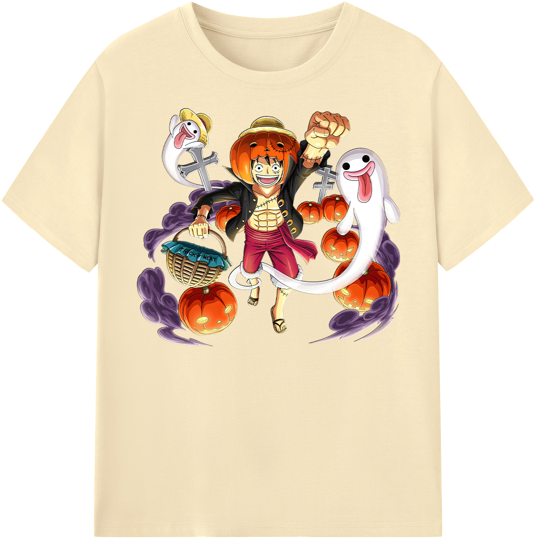 ワンピース モンキー・D・ルフィ ONE PIECE Monkey D. Luffy 綿100％半袖Tシャツ（フロントプリント）