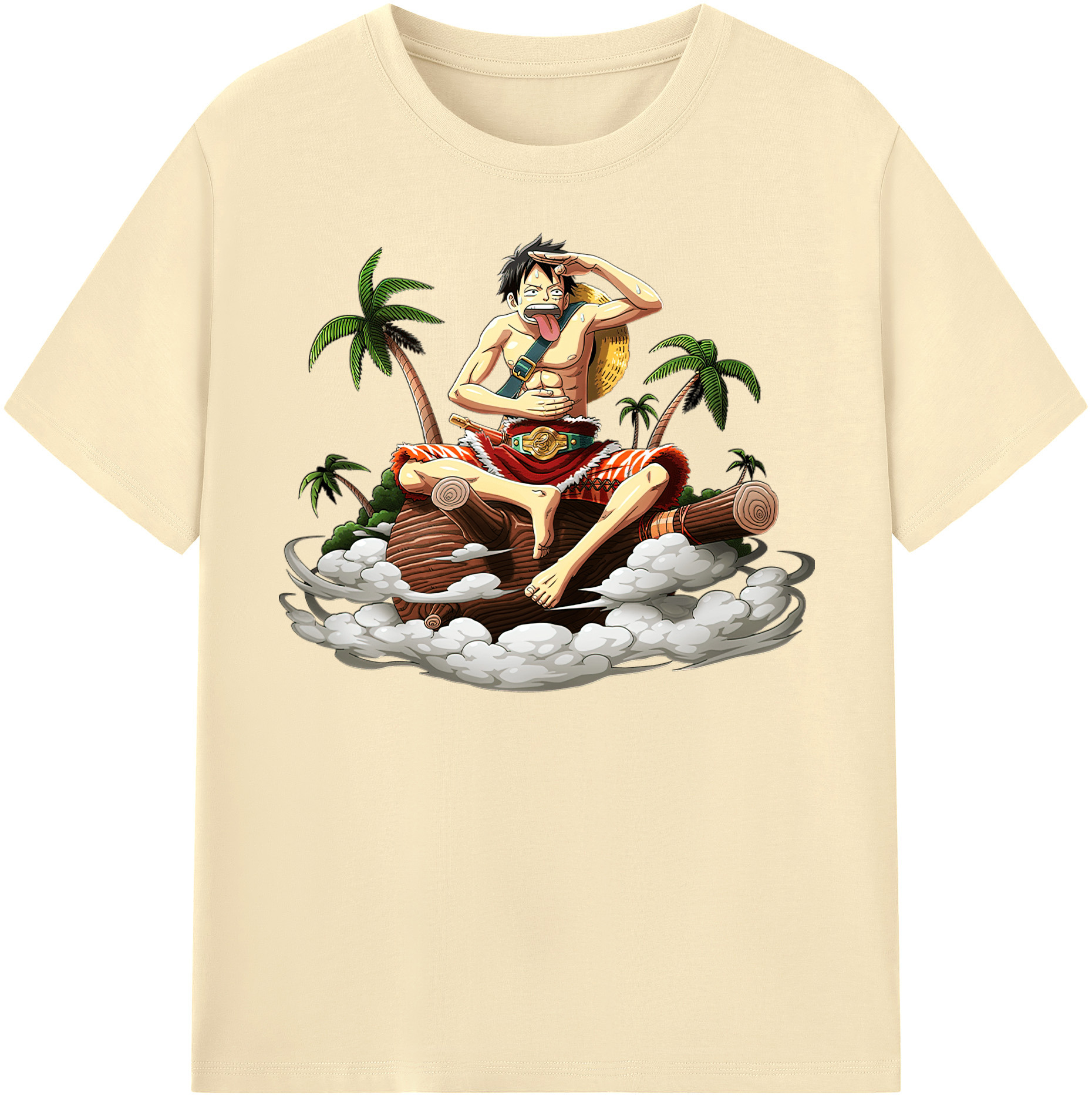 ワンピース モンキー・D・ルフィ ONE PIECE Monkey D. Luffy 綿100％半袖Tシャツ（フロントプリント）