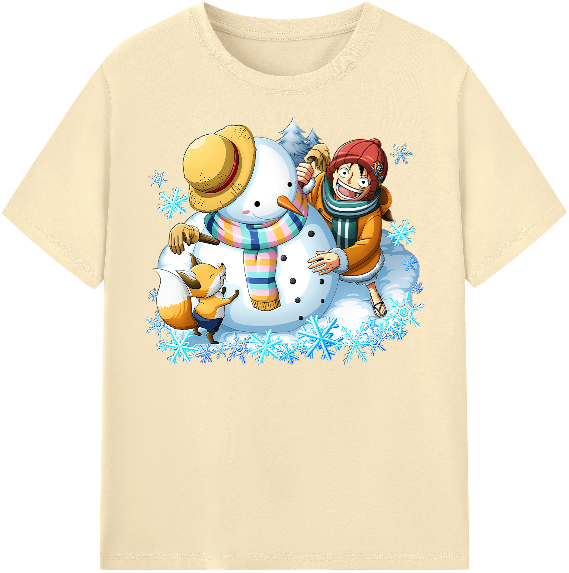 ワンピース モンキー・D・ルフィ ONE PIECE Monkey D. Luffy 綿100％半袖Tシャツ（フロントプリント）