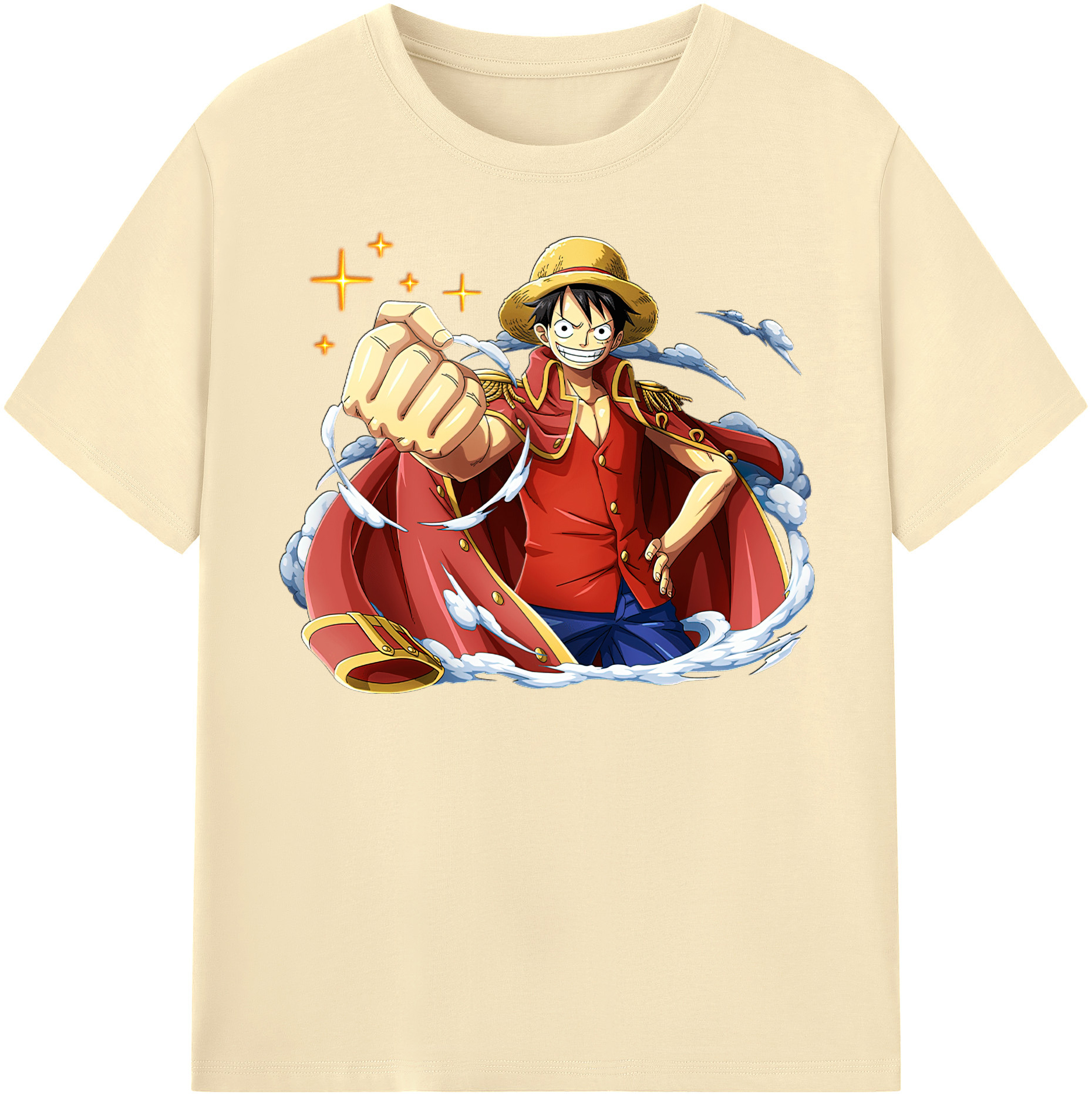 ワンピース モンキー・D・ルフィ ONE PIECE Monkey D. Luffy 綿100％半袖Tシャツ（フロントプリント）