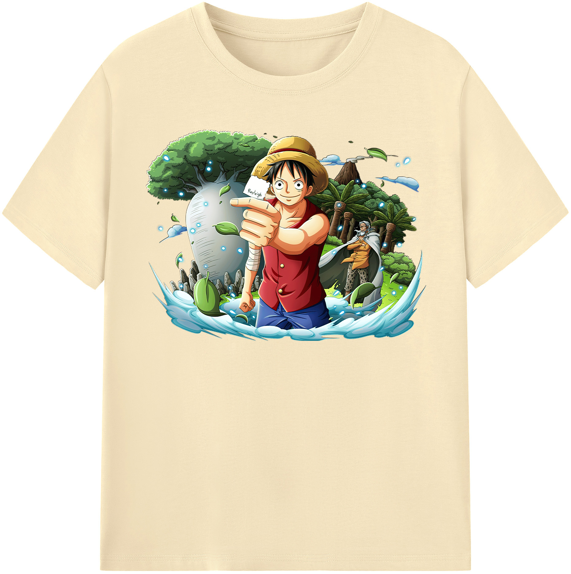 ワンピース モンキー・D・ルフィ ONE PIECE Monkey D. Luffy 綿100％半袖Tシャツ（フロントプリント）