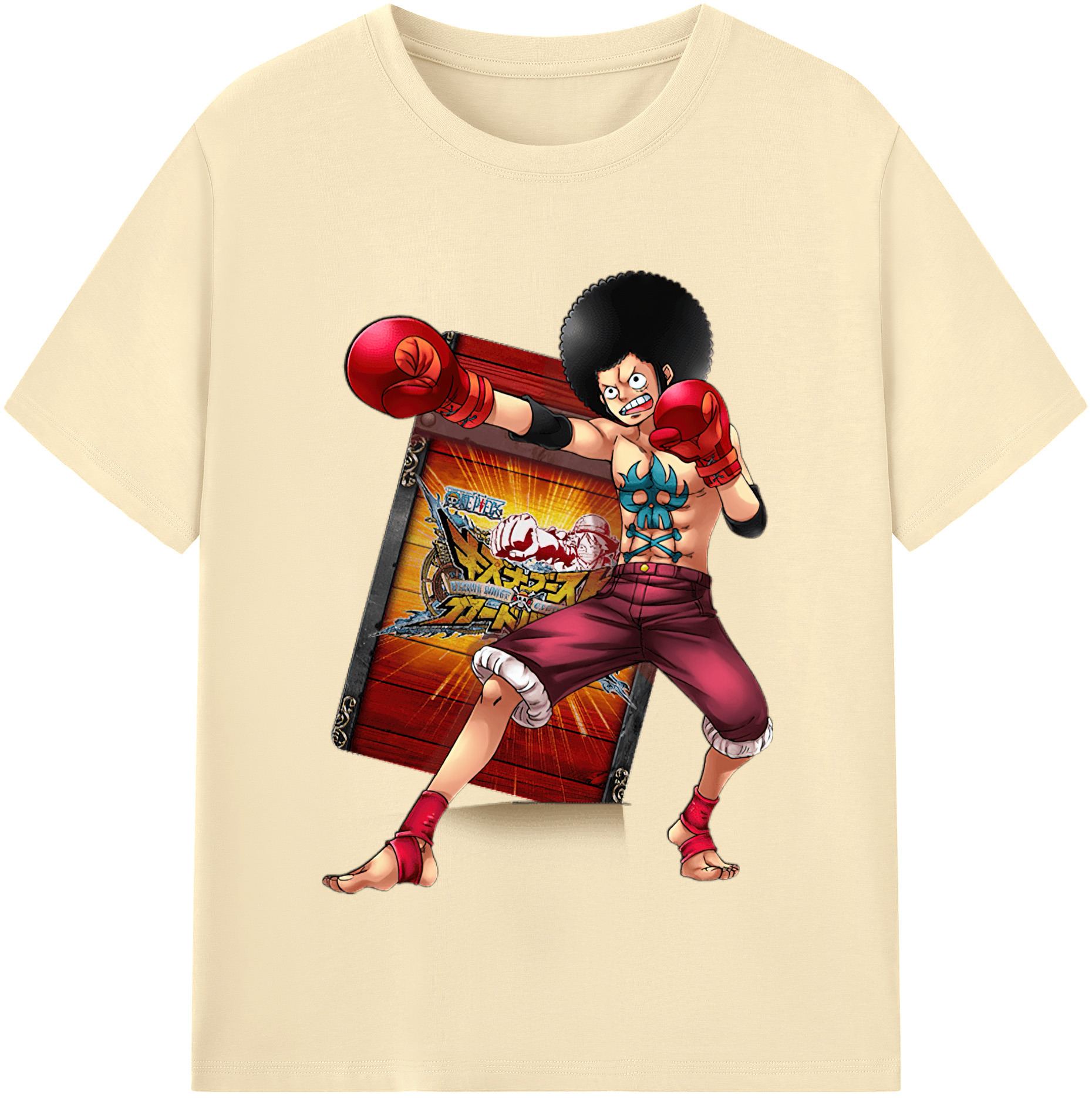 ワンピース モンキー・D・ルフィ ONE PIECE Monkey D. Luffy 綿100％半袖Tシャツ（フロントプリント）