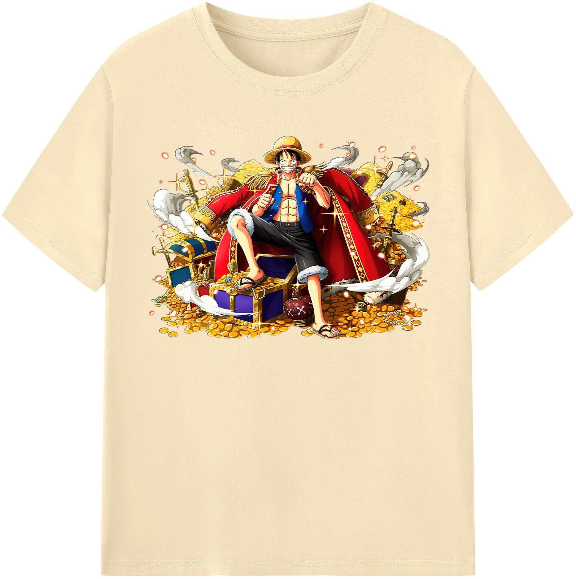 ワンピース モンキー・D・ルフィ ONE PIECE Monkey D. Luffy 綿100％半袖Tシャツ（フロントプリント）