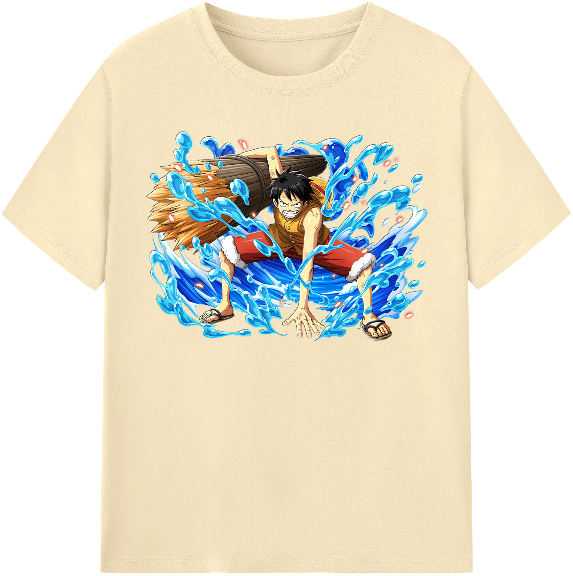 ワンピース モンキー・D・ルフィ ONE PIECE Monkey D. Luffy 綿100％半袖Tシャツ（フロントプリント）
