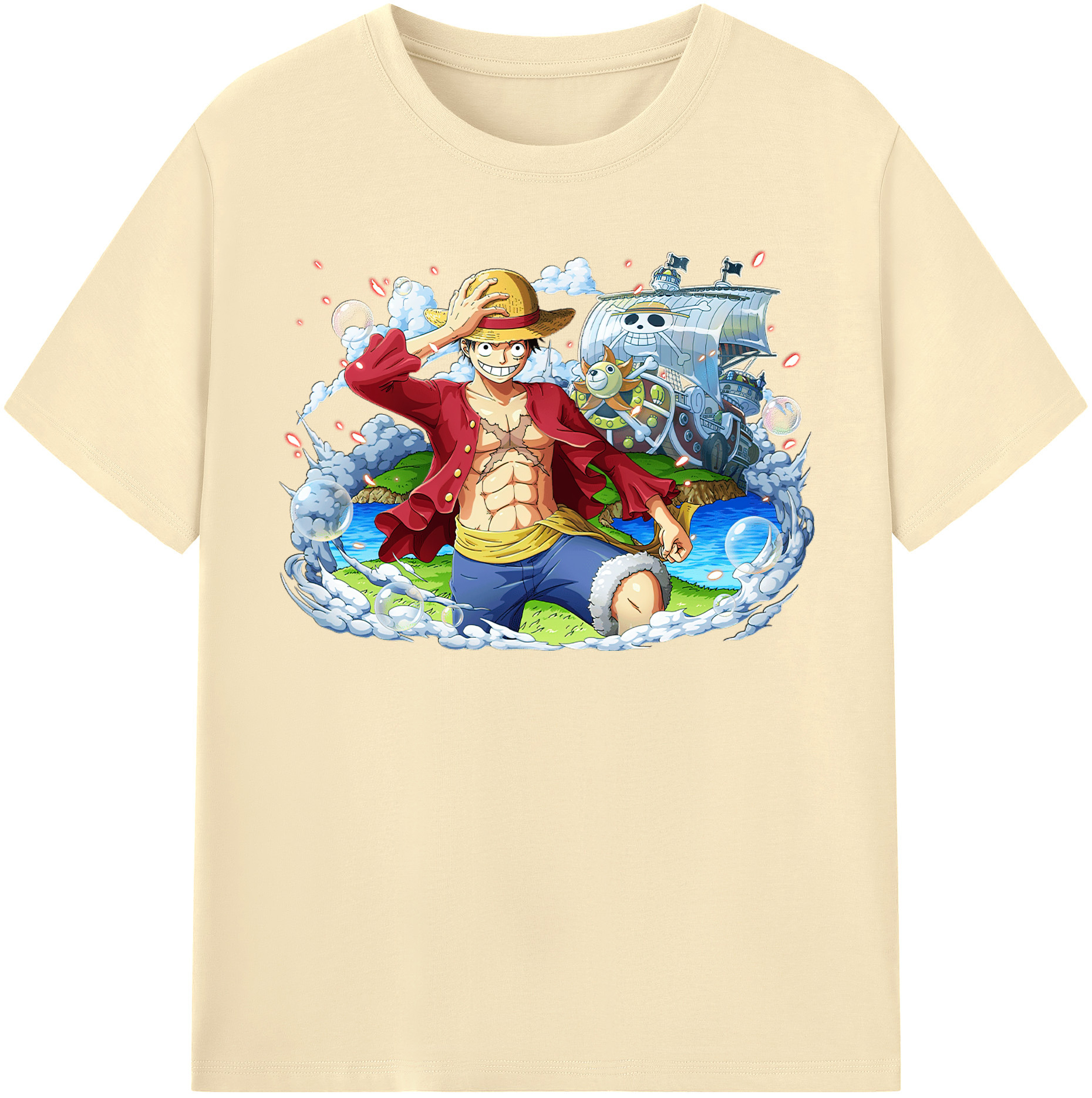 ワンピース モンキー・D・ルフィ ONE PIECE Monkey D. Luffy 綿100％半袖Tシャツ（フロントプリント）