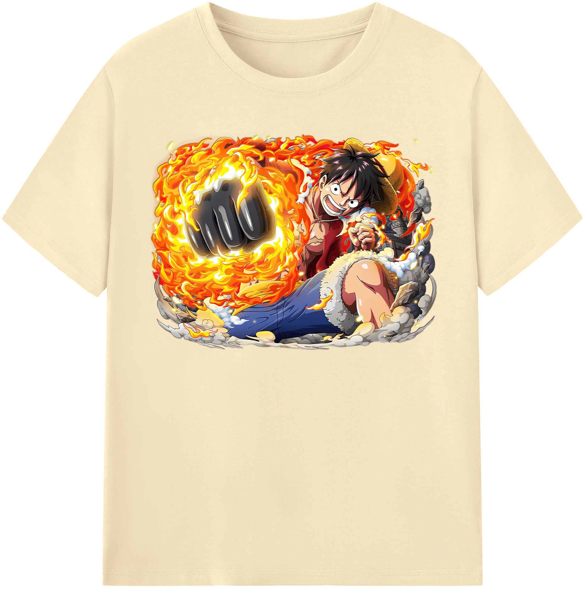 ワンピース モンキー・D・ルフィ ONE PIECE Monkey D. Luffy 綿100％半袖Tシャツ（フロントプリント）