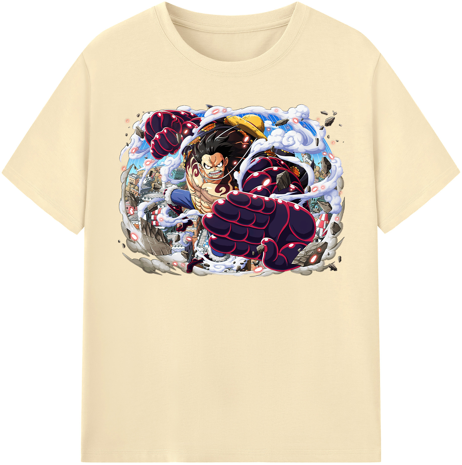 ワンピース モンキー・D・ルフィ ONE PIECE Monkey D. Luffy 綿100％半袖Tシャツ（フロントプリント）