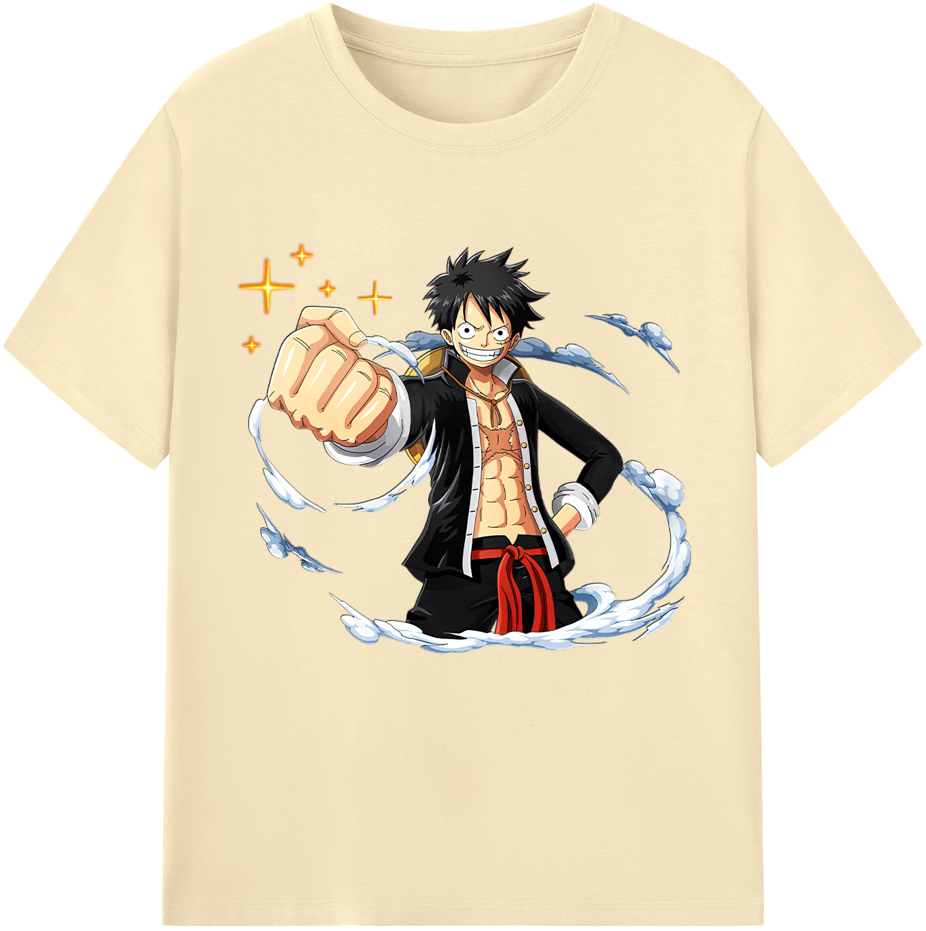 ワンピース モンキー・D・ルフィ ONE PIECE Monkey D. Luffy 綿100％半袖Tシャツ（フロントプリント）