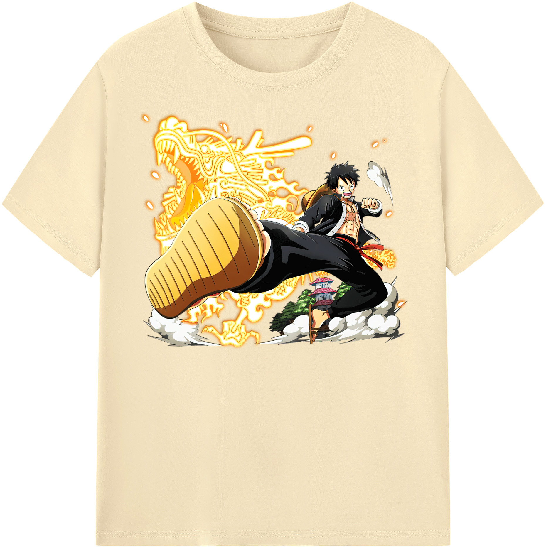 ワンピース モンキー・D・ルフィ ONE PIECE Monkey D. Luffy 綿100％半袖Tシャツ（フロントプリント）