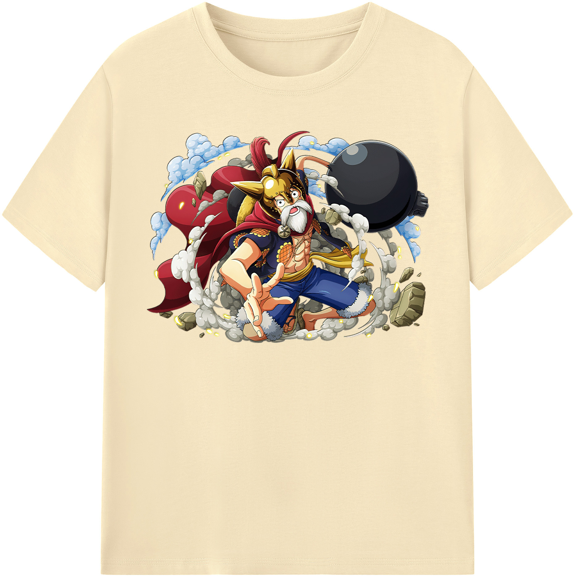 ワンピース モンキー・D・ルフィ ONE PIECE Monkey D. Luffy 綿100％半袖Tシャツ（フロントプリント）