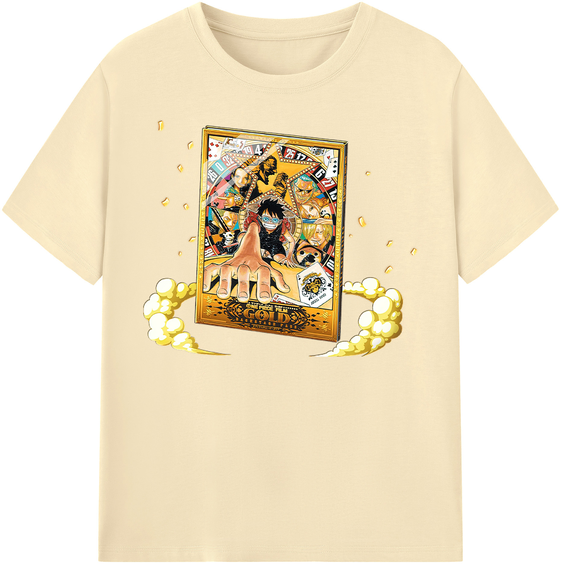 ワンピース モンキー・D・ルフィ ONE PIECE Monkey D. Luffy 綿100％半袖Tシャツ（フロントプリント）