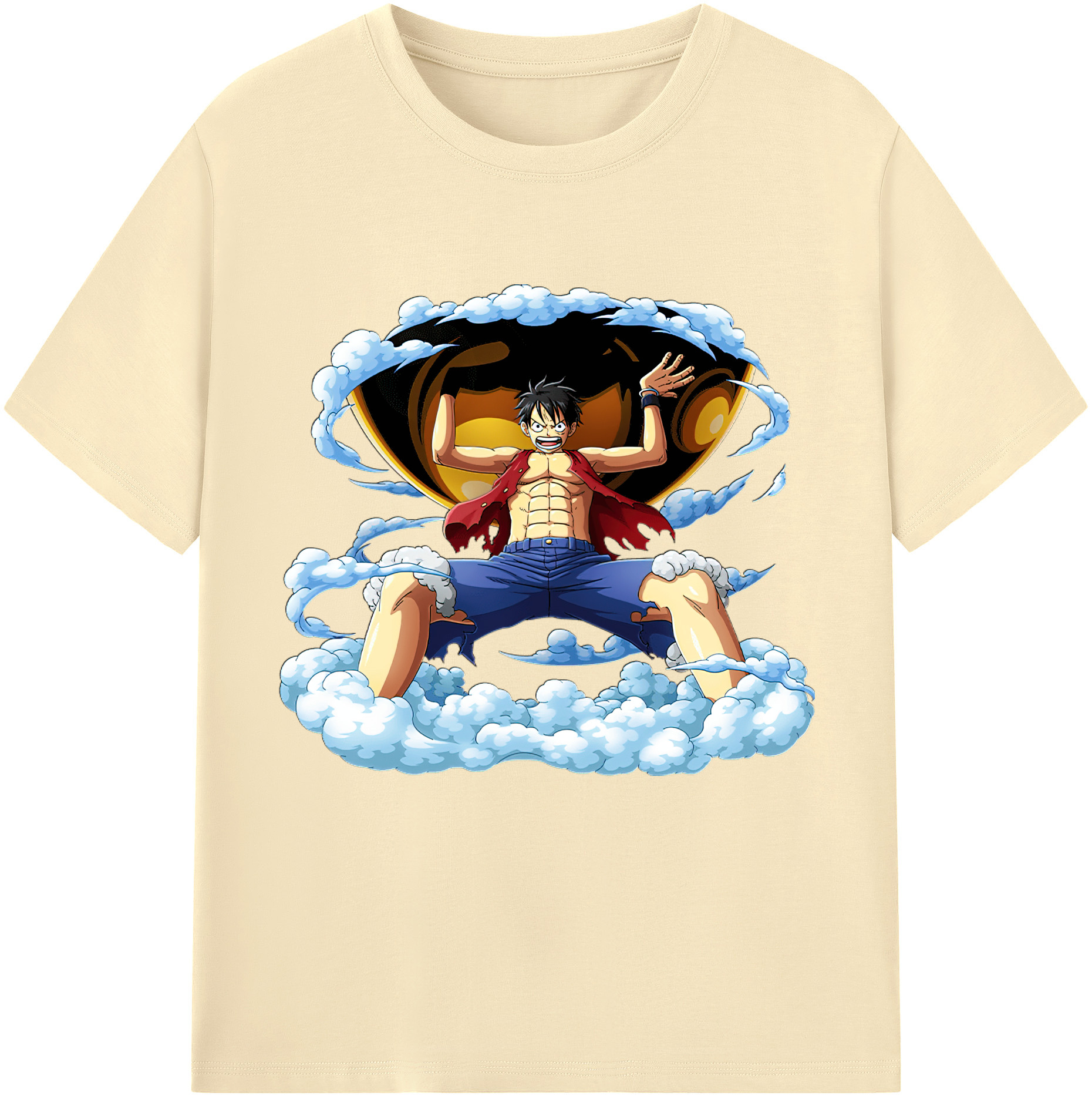 ワンピース モンキー・D・ルフィ ONE PIECE Monkey D. Luffy 綿100％半袖Tシャツ（フロントプリント）