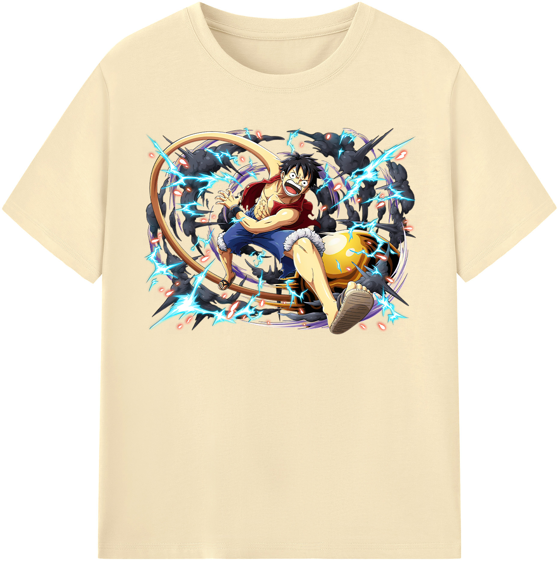 ワンピース モンキー・D・ルフィ ONE PIECE Monkey D. Luffy 綿100％半袖Tシャツ（フロントプリント）