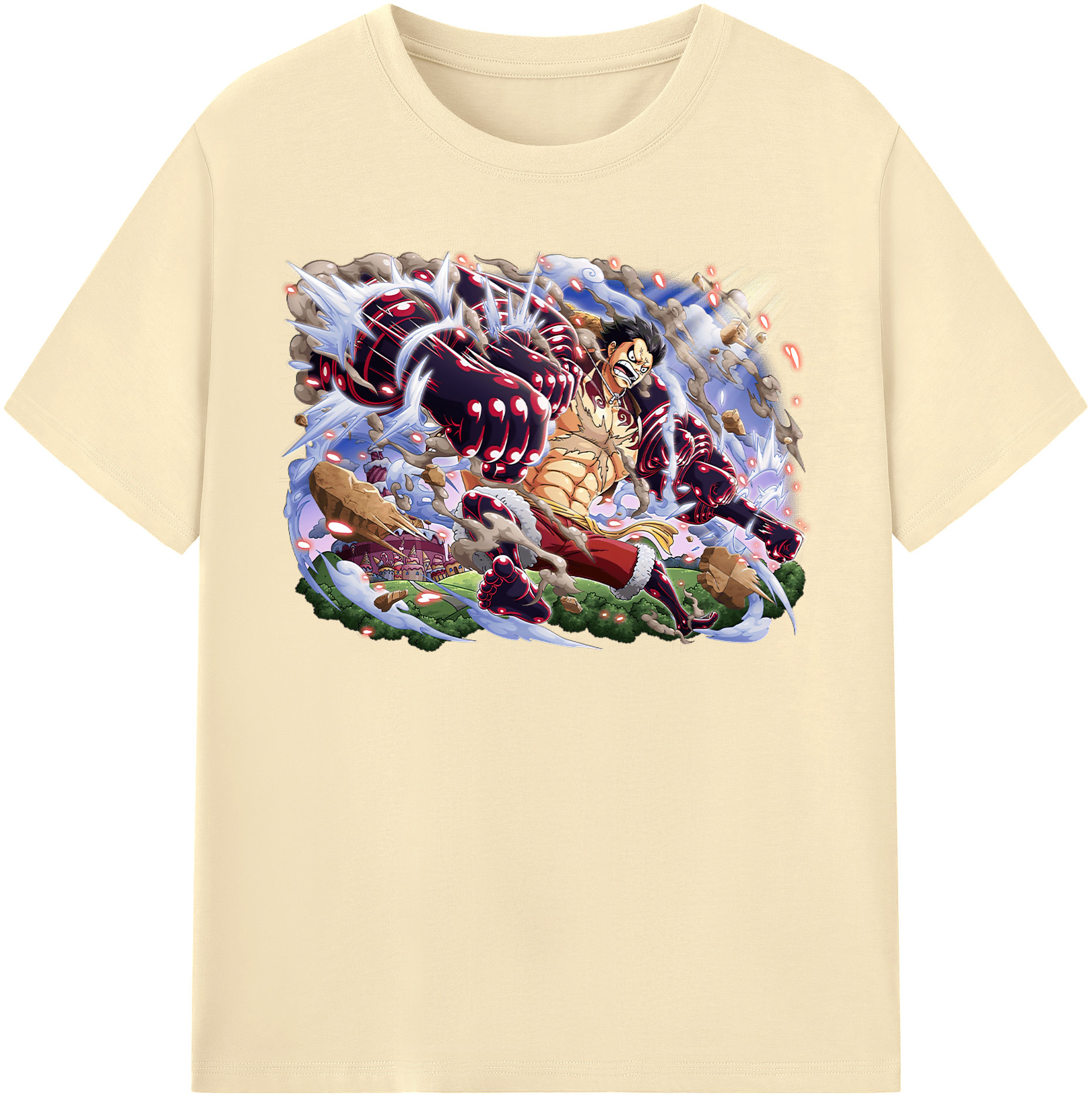ワンピース モンキー・D・ルフィ ONE PIECE Monkey D. Luffy 綿100％半袖Tシャツ（フロントプリント）