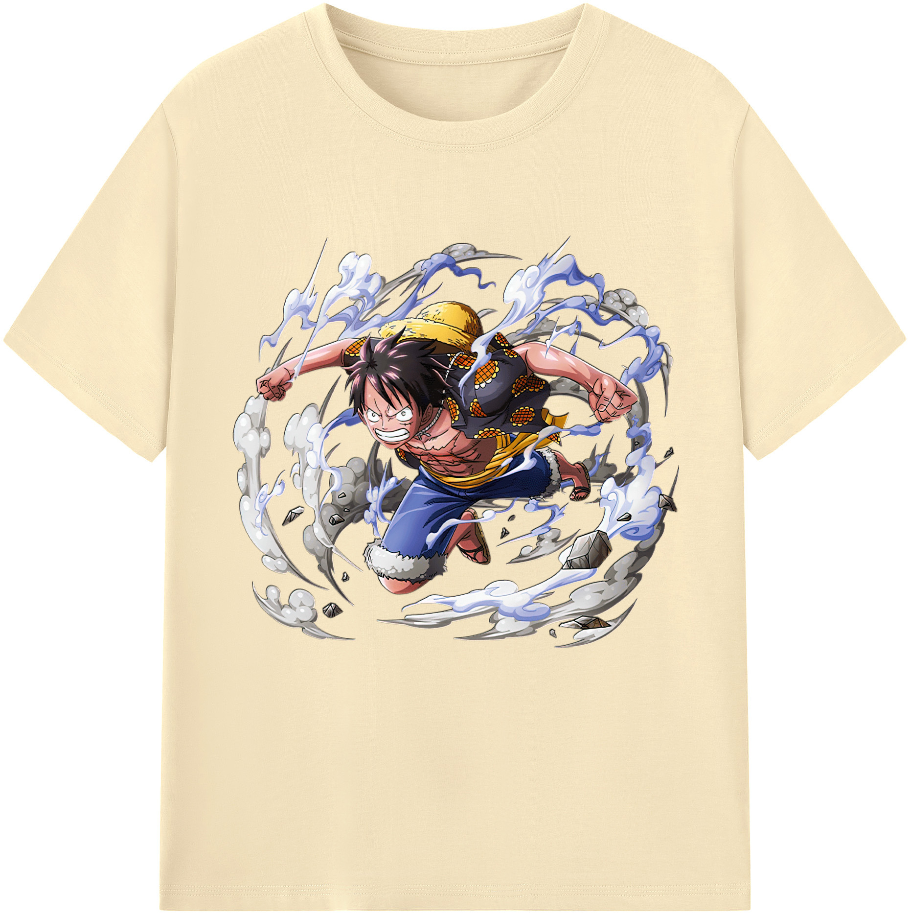 ワンピース モンキー・D・ルフィ ONE PIECE Monkey D. Luffy 綿100％半袖Tシャツ（フロントプリント）