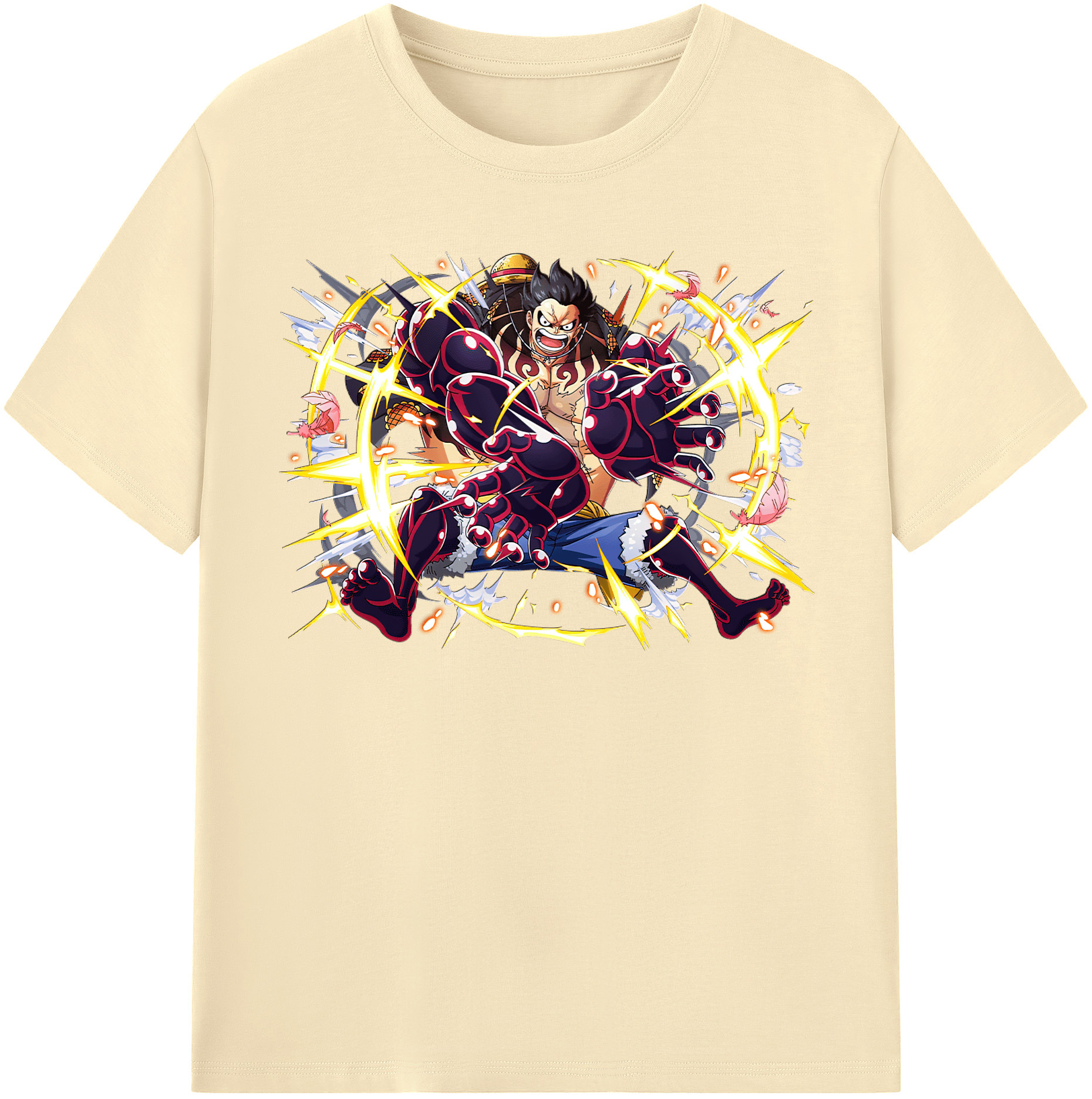 ワンピース モンキー・D・ルフィ ONE PIECE Monkey D. Luffy 綿100％半袖Tシャツ（フロントプリント）
