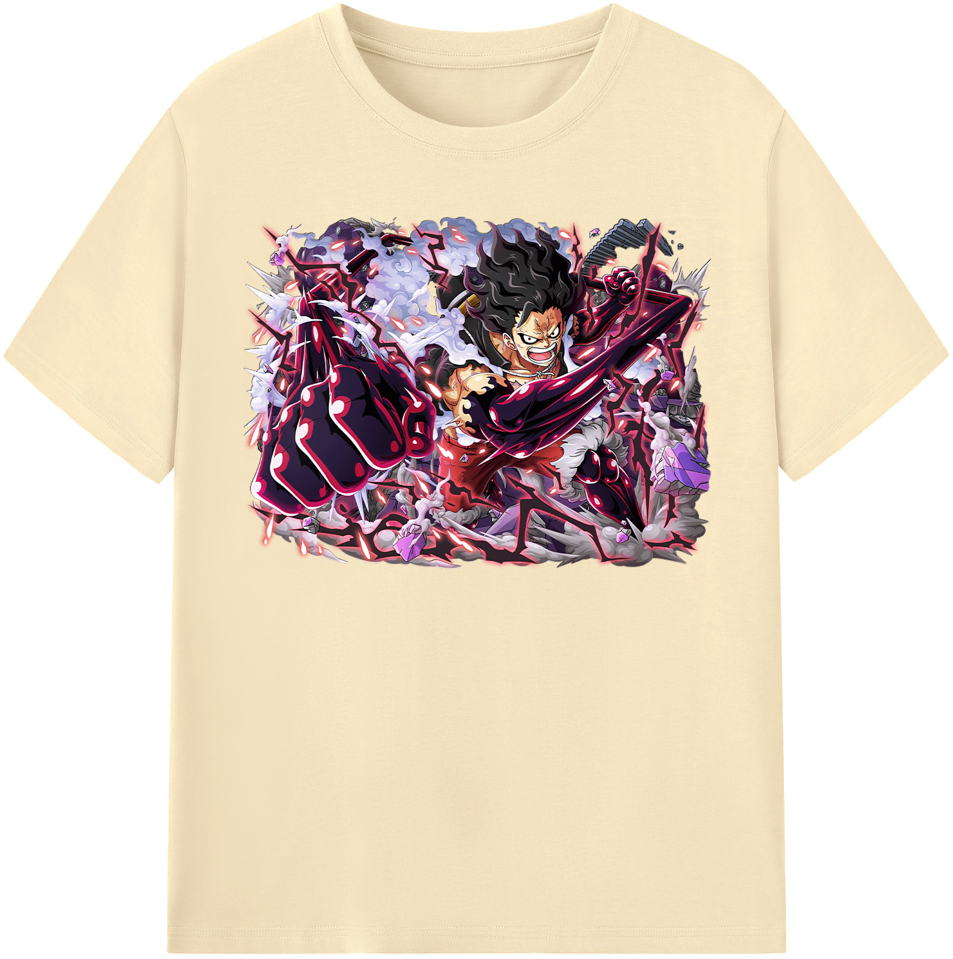 ワンピース モンキー・D・ルフィ ONE PIECE Monkey D. Luffy 綿100％半袖Tシャツ（フロントプリント）