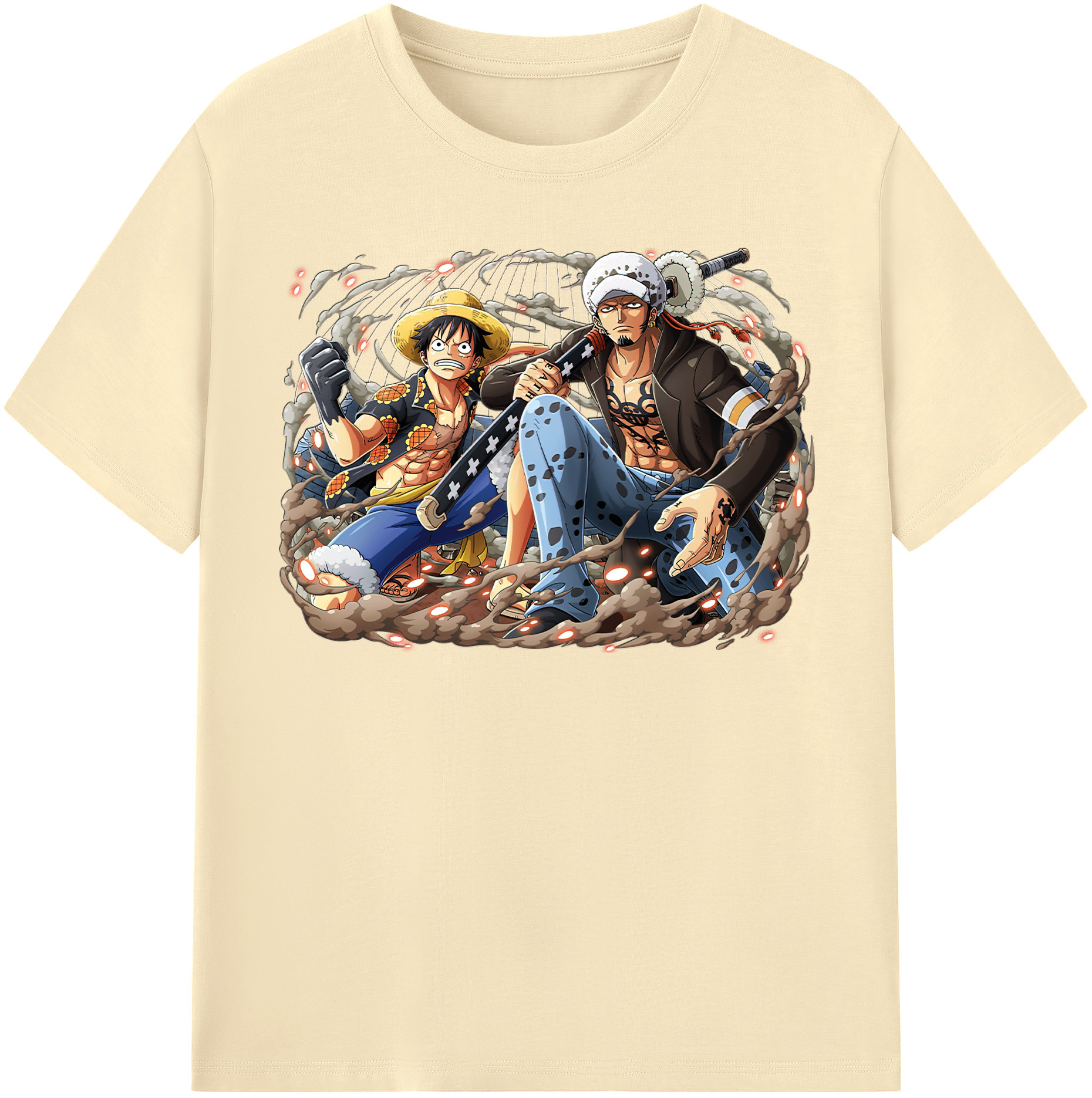 ワンピース モンキー・D・ルフィ ONE PIECE Monkey D. Luffy 綿100％半袖Tシャツ（フロントプリント）