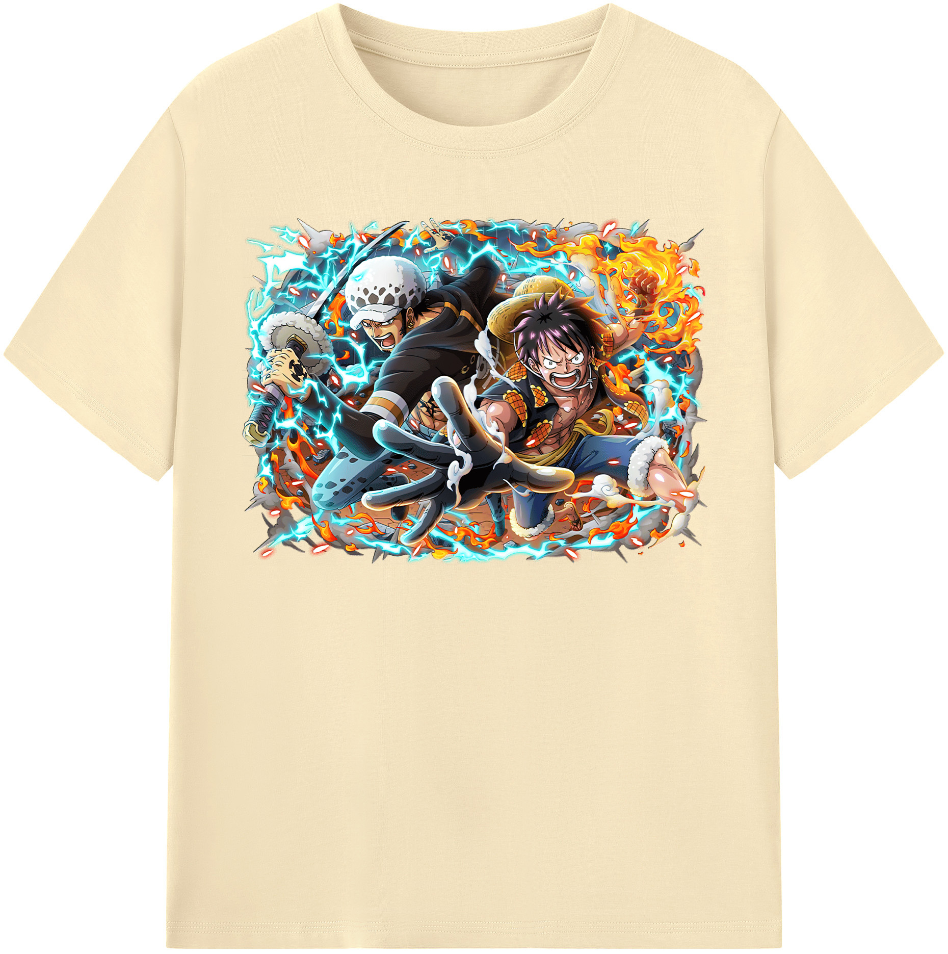 ワンピース モンキー・D・ルフィ ONE PIECE Monkey D. Luffy 綿100％半袖Tシャツ（フロントプリント）