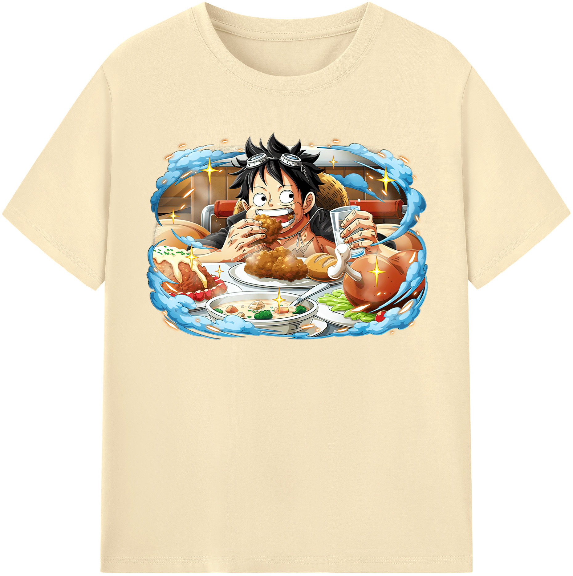 ワンピース モンキー・D・ルフィ ONE PIECE Monkey D. Luffy 綿100％半袖Tシャツ（フロントプリント）