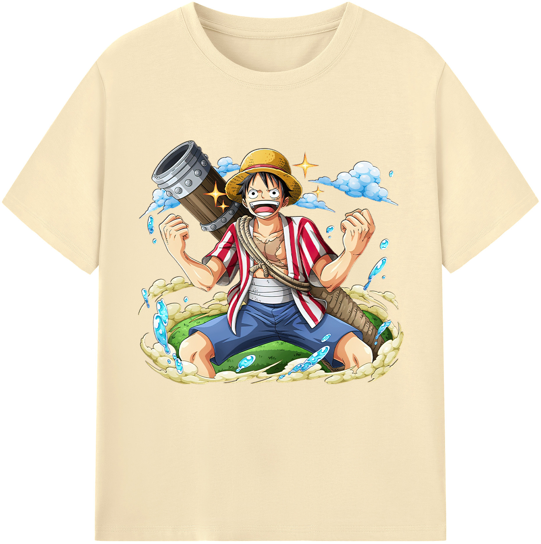 ワンピース モンキー・D・ルフィ ONE PIECE Monkey D. Luffy 綿100％半袖Tシャツ（フロントプリント）