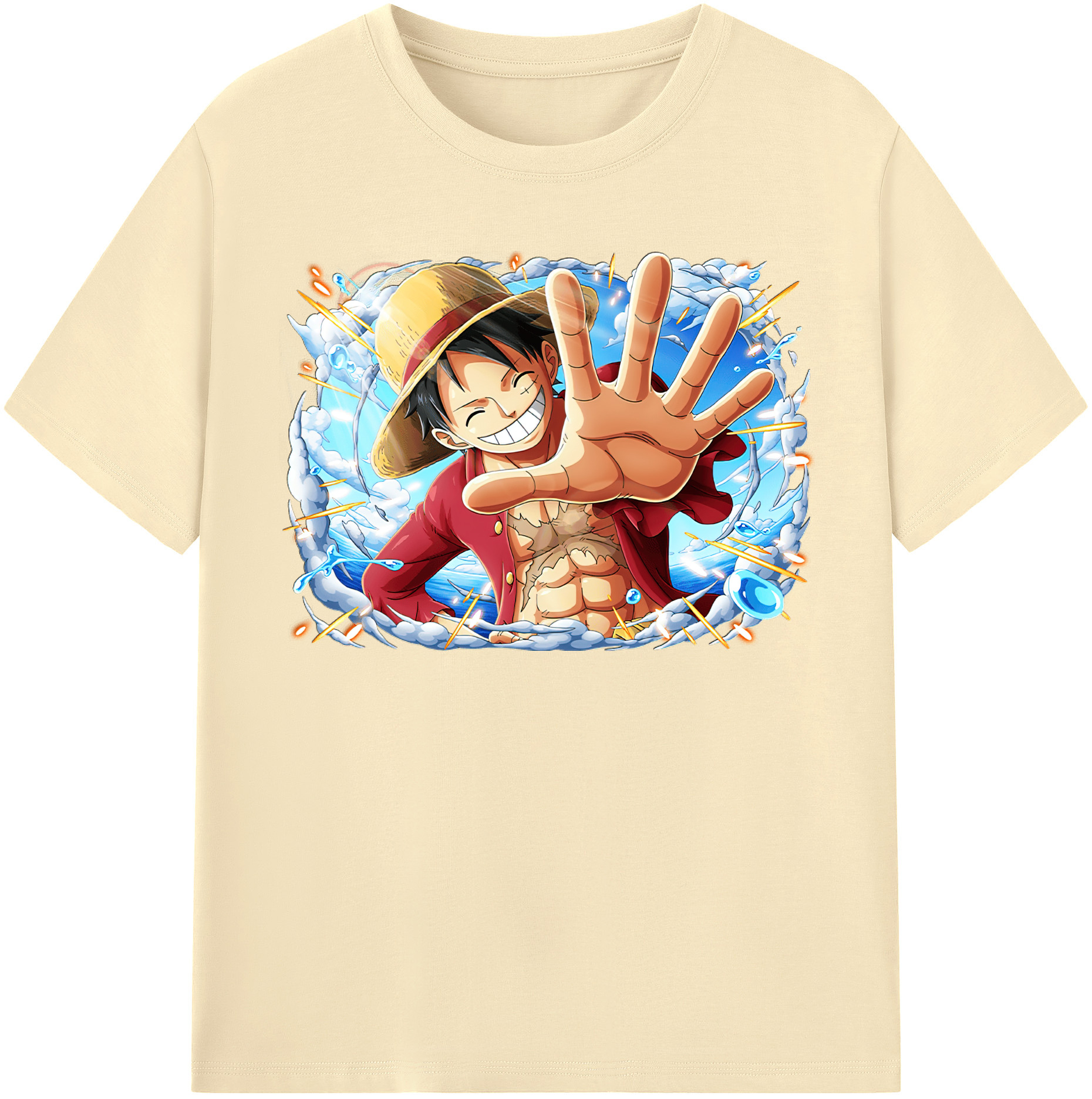 ワンピース モンキー・D・ルフィ ONE PIECE Monkey D. Luffy 綿100％半袖Tシャツ（フロントプリント）