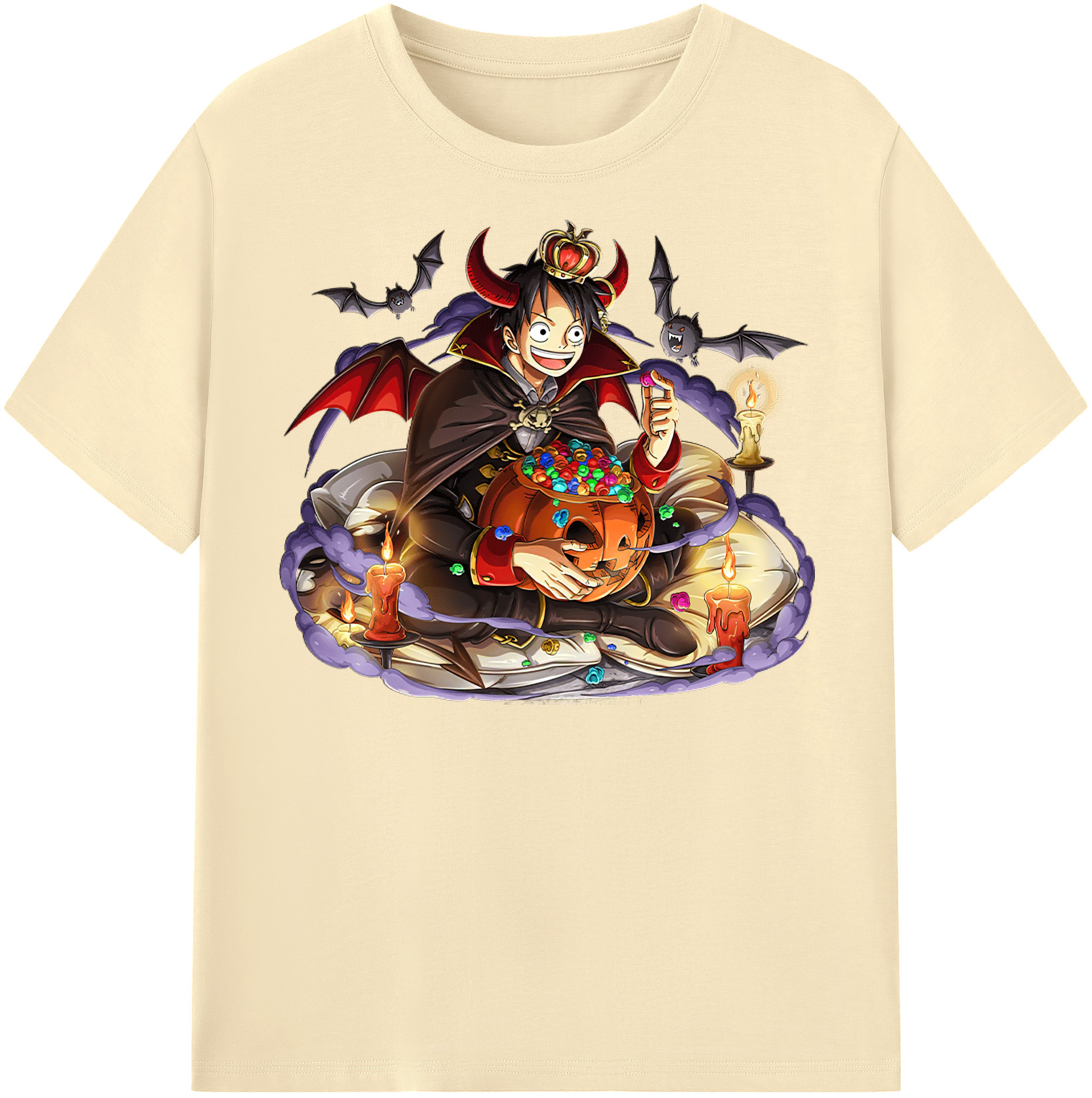 ワンピース モンキー・D・ルフィ ONE PIECE Monkey D. Luffy 綿100％半袖Tシャツ（フロントプリント）