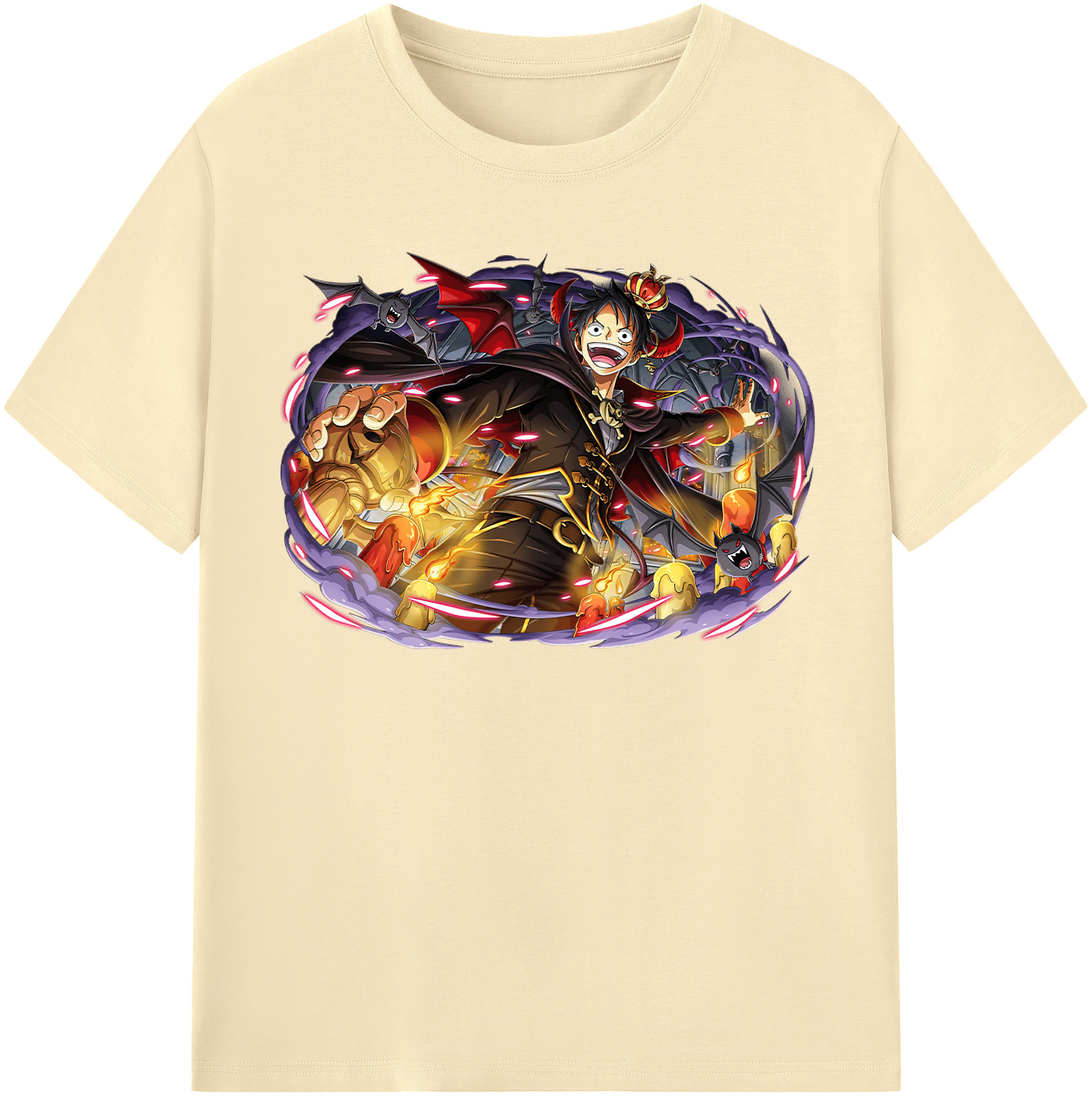 ワンピース モンキー・D・ルフィ ONE PIECE Monkey D. Luffy 綿100％半袖Tシャツ（フロントプリント）