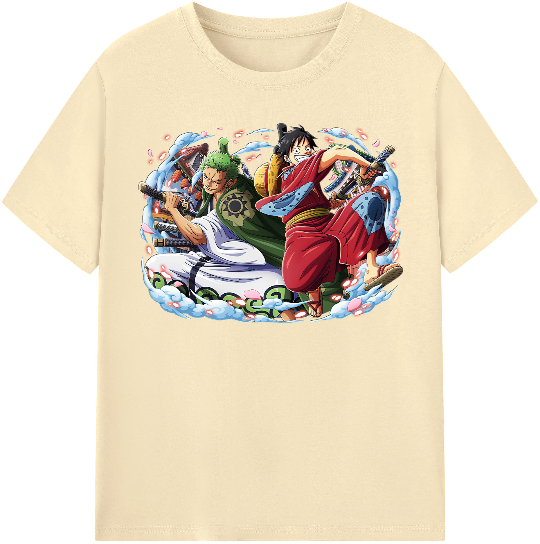 ワンピース モンキー・D・ルフィ ONE PIECE Monkey D. Luffy 綿100％半袖Tシャツ（フロントプリント）
