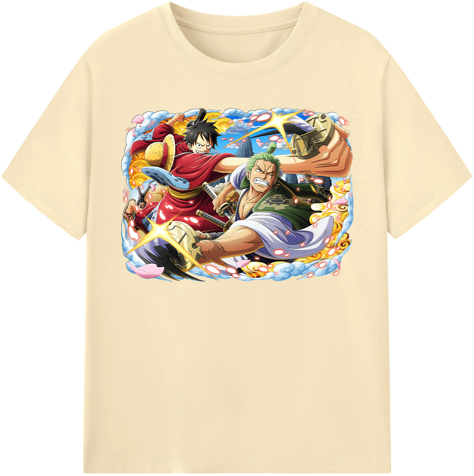 ワンピース モンキー・D・ルフィ ONE PIECE Monkey D. Luffy 綿100％半袖Tシャツ（フロントプリント）