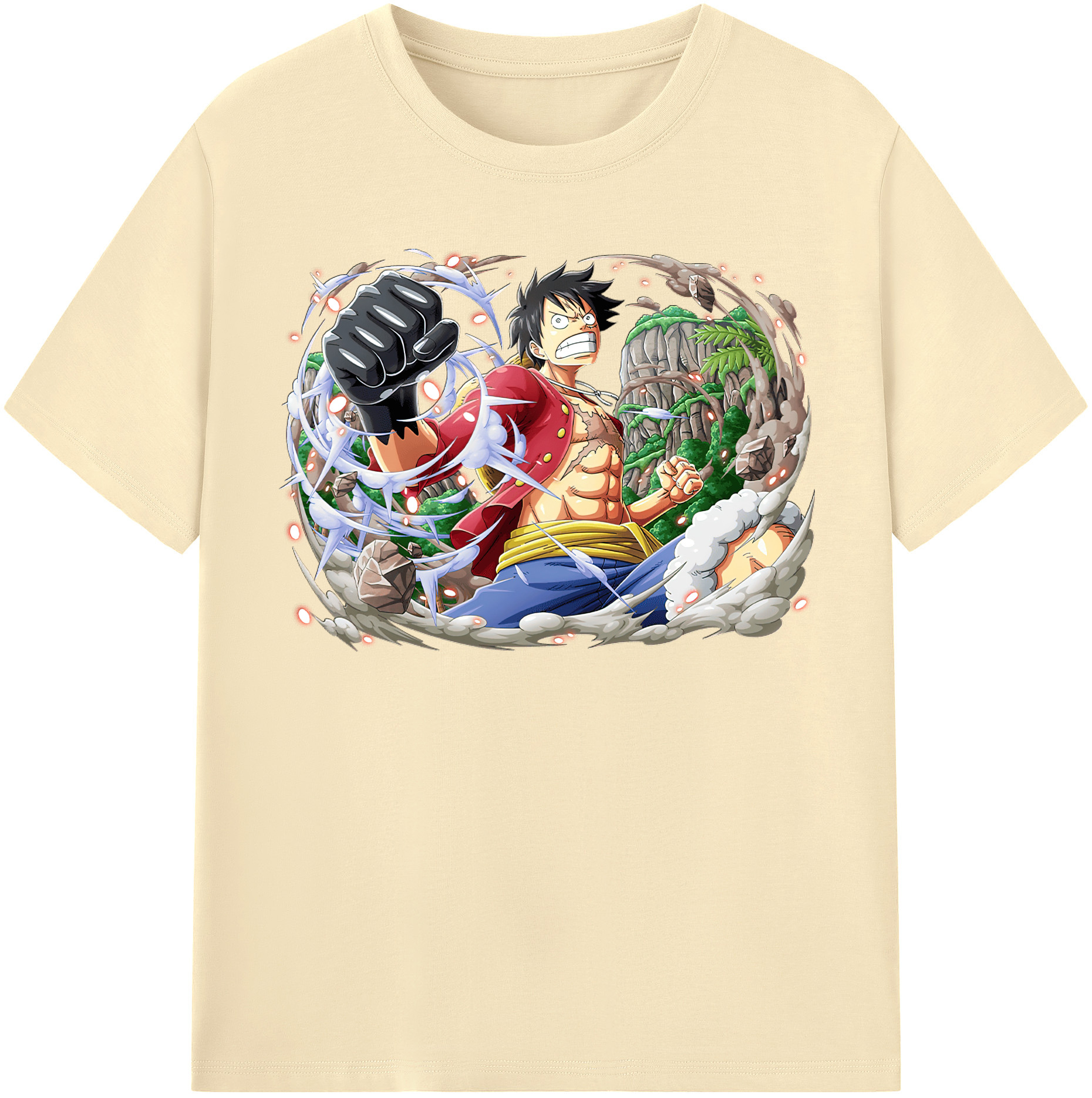 ワンピース モンキー・D・ルフィ ONE PIECE Monkey D. Luffy 綿100％半袖Tシャツ（フロントプリント）