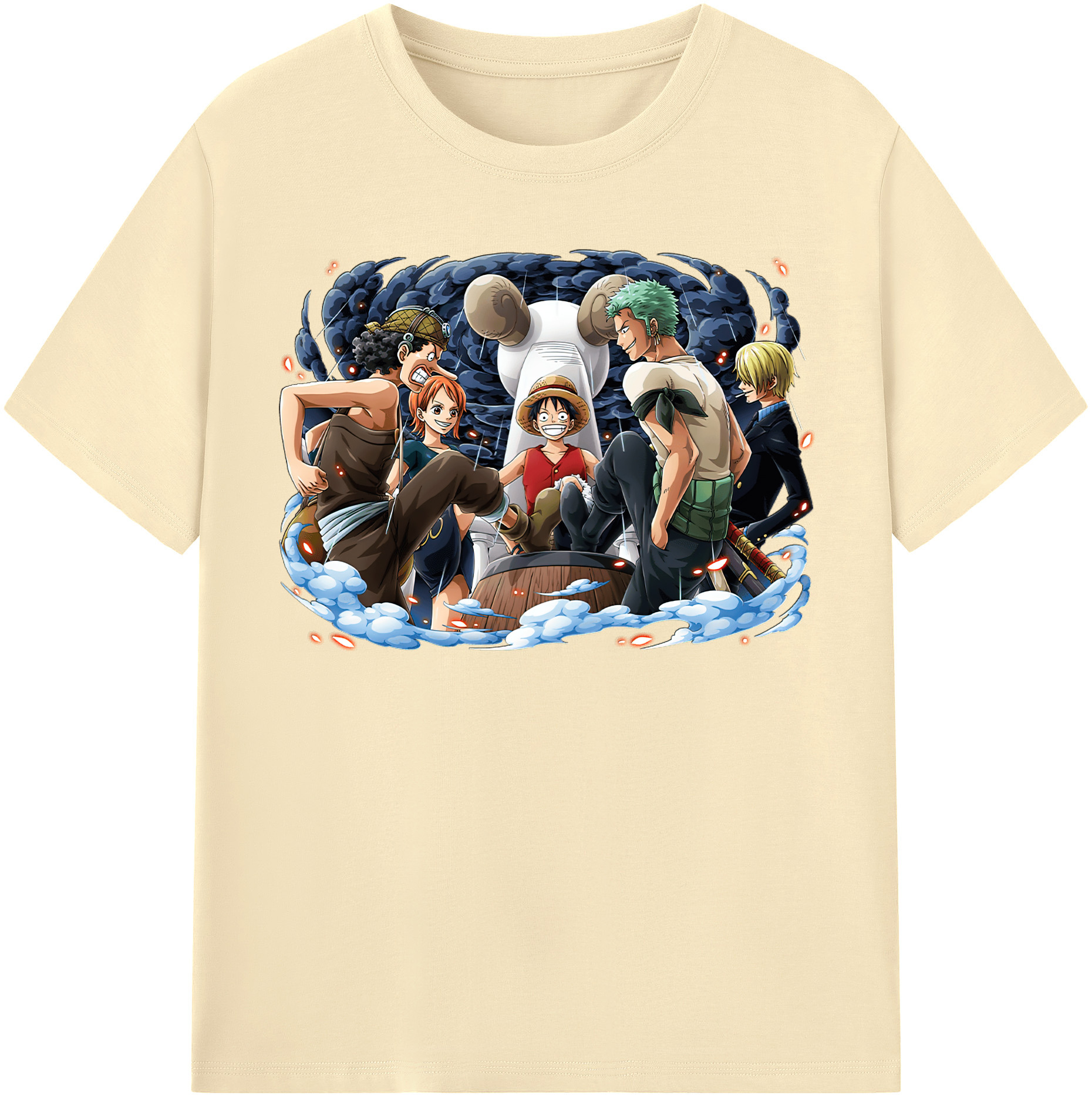 ワンピース モンキー・D・ルフィ ONE PIECE Monkey D. Luffy 綿100％半袖Tシャツ（フロントプリント）