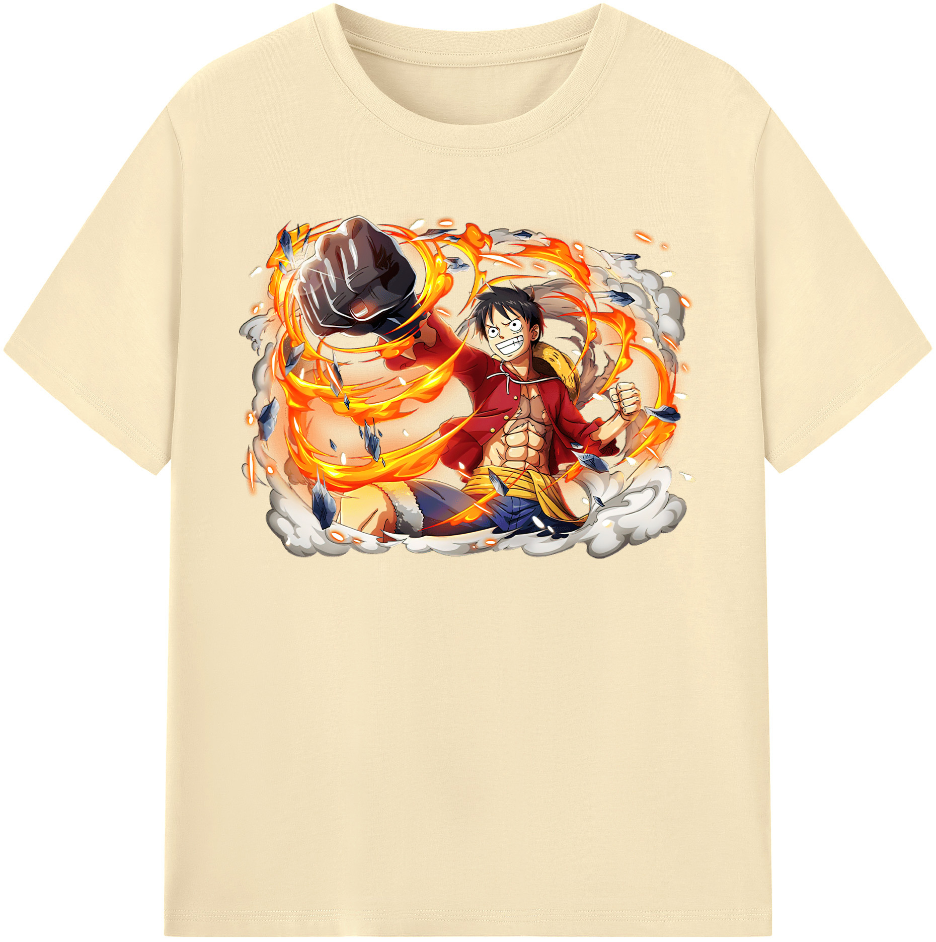 ワンピース モンキー・D・ルフィ ONE PIECE Monkey D. Luffy 綿100％半袖Tシャツ（フロントプリント）