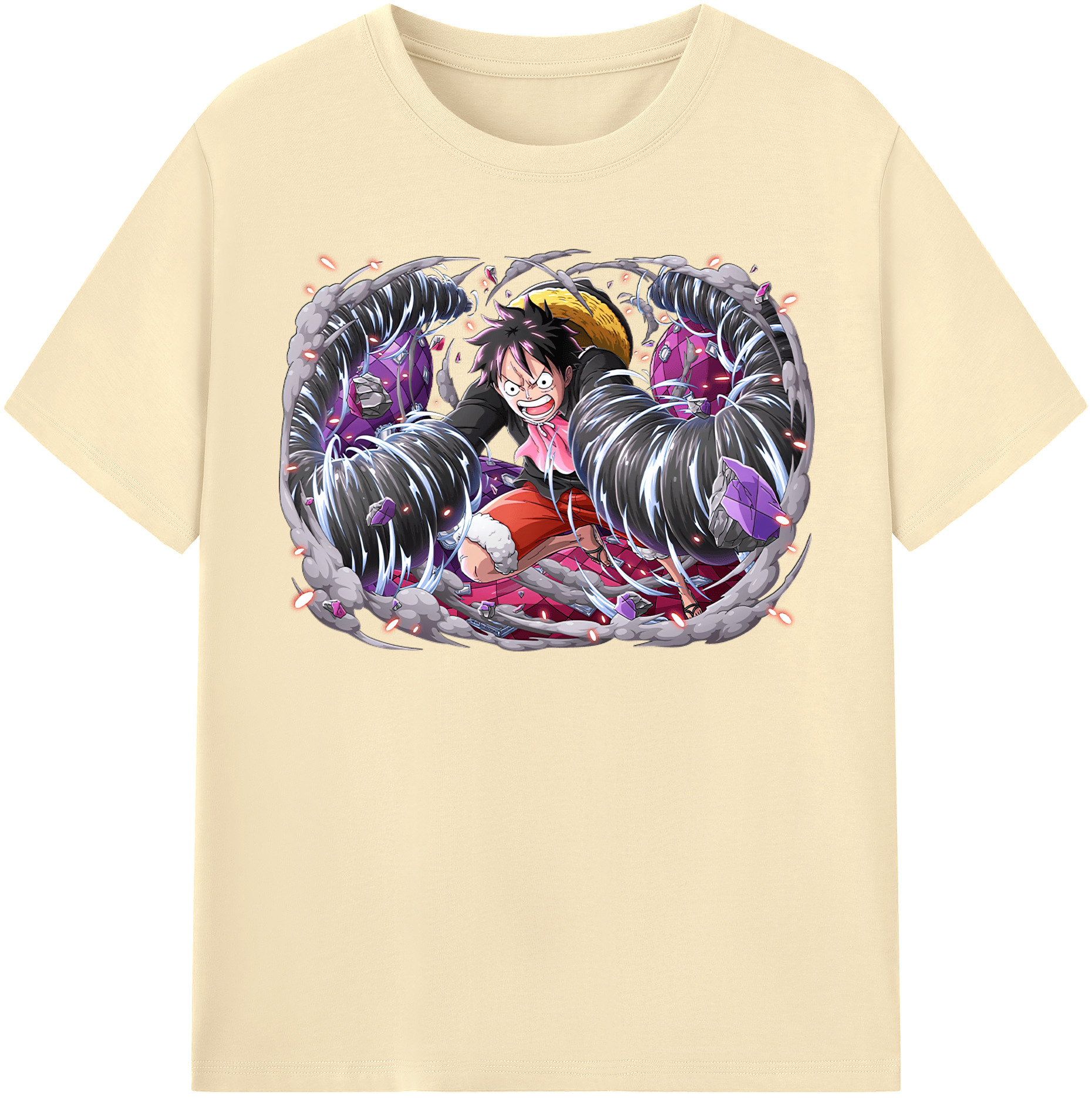 ワンピース モンキー・D・ルフィ ONE PIECE Monkey D. Luffy 綿100％半袖Tシャツ（フロントプリント）